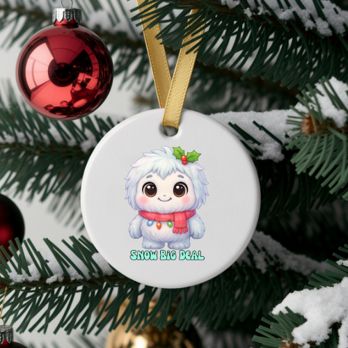 Festive Yeti Holly Kids & Babies Ornament