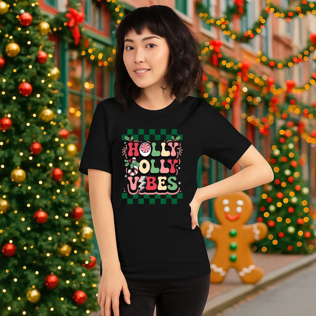 "Holly Jolly Vibes"- White | Adults t-shirt | – RB Designa Co