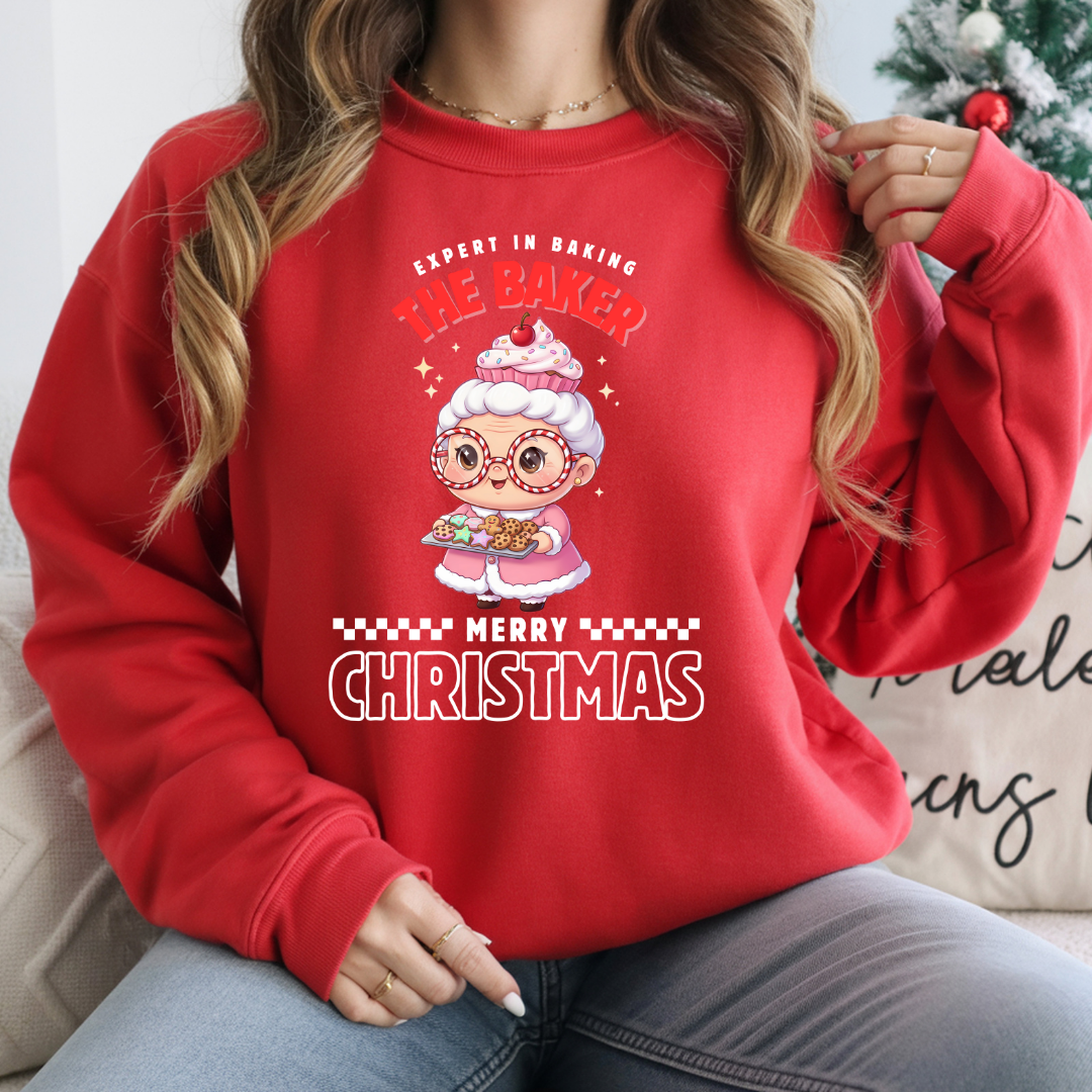 Expert in Baking: The Grandma Baker- White and Red | Youth Hoodie