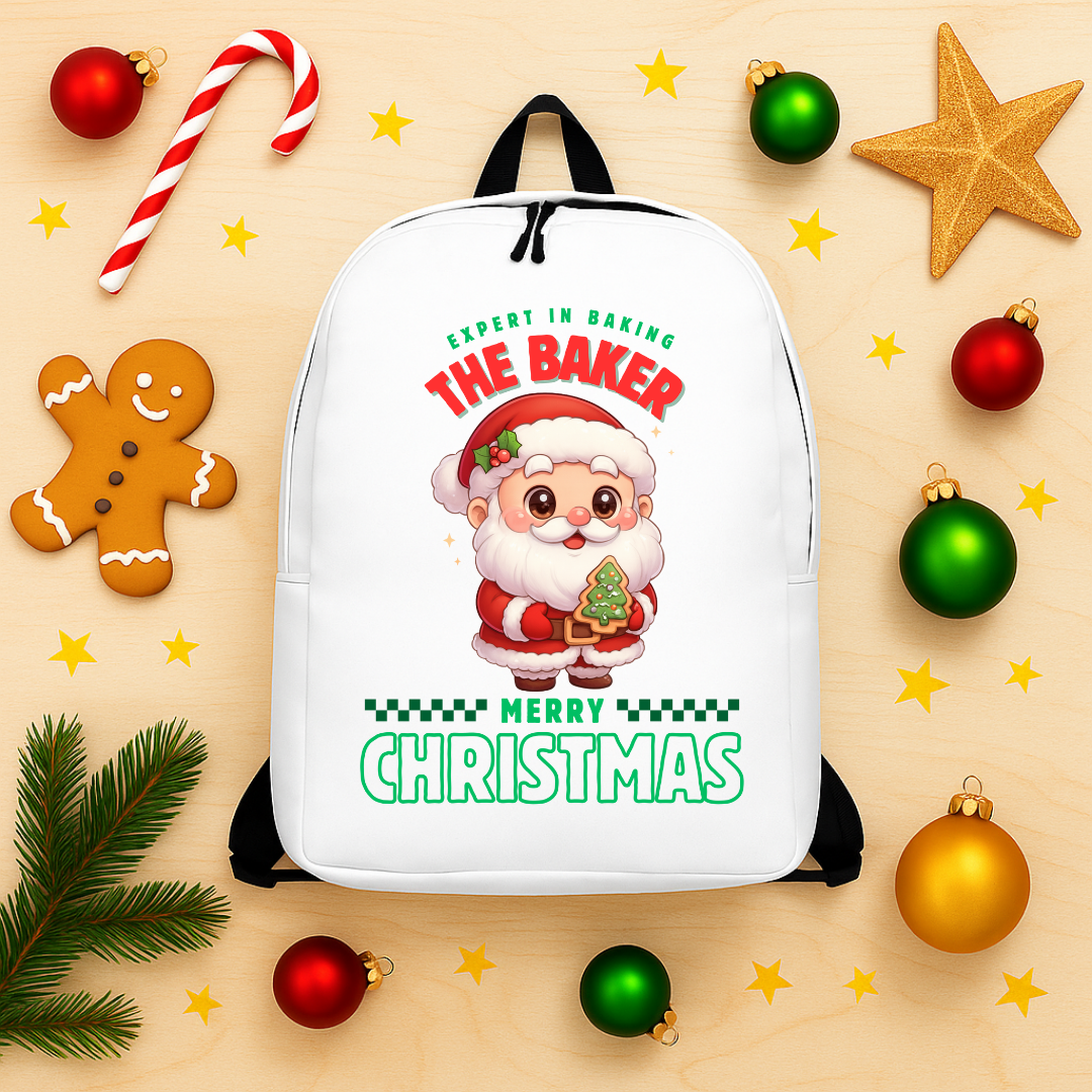 Expert in Baking: The Santa Baker- Green and Red | Minimalist Backpack