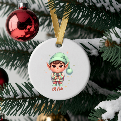 Chibi Elf Pink Candy Kids & Babies Ornament