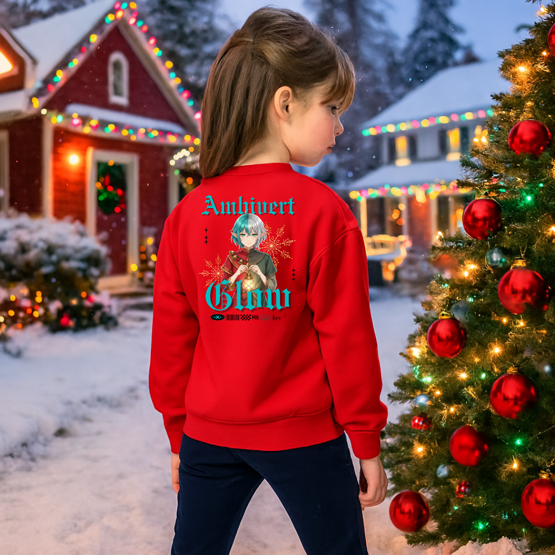 "Ambivert Glow"- Black | Youth Sweatshirt