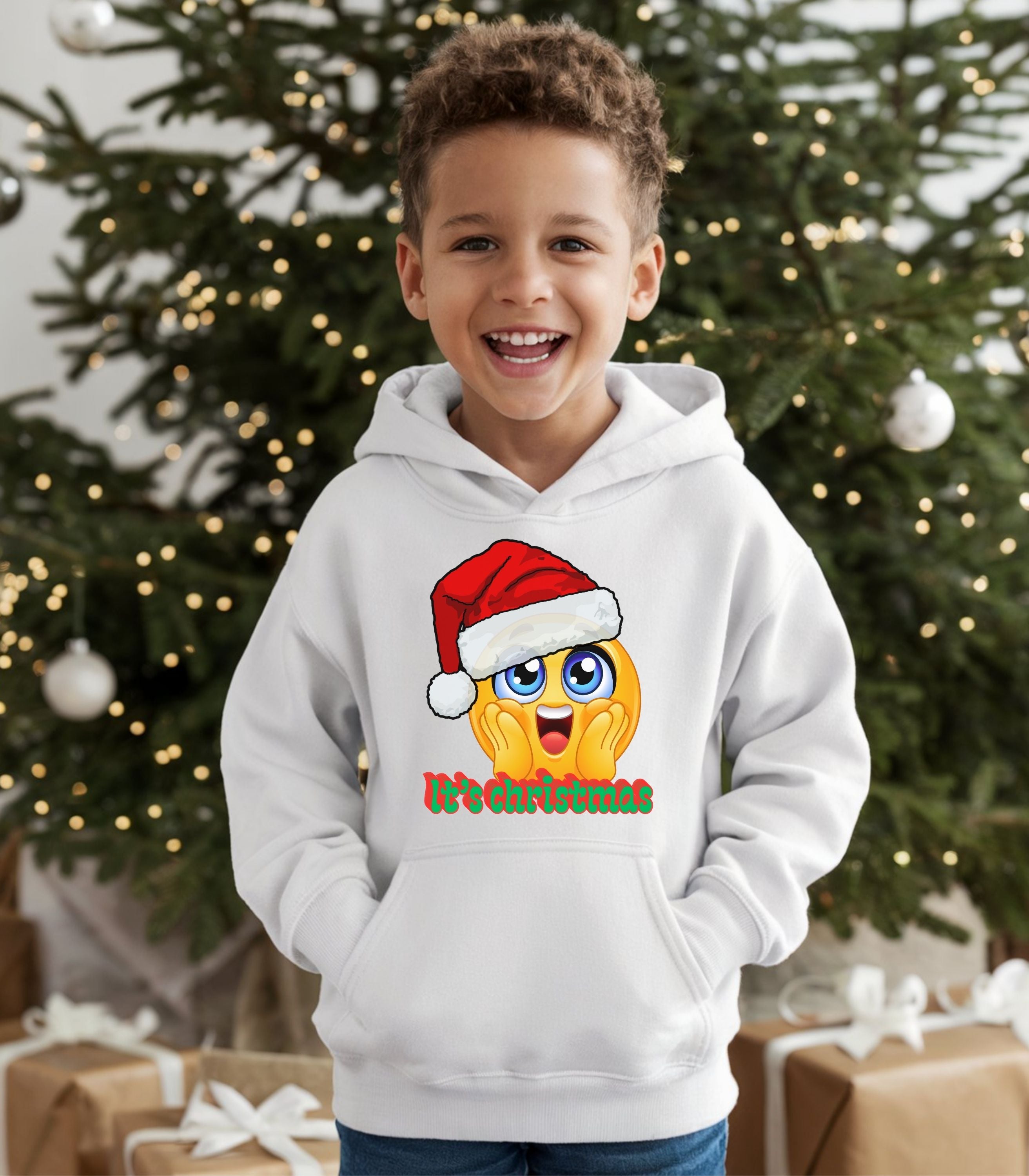 Emoji Santa Hat Kid&