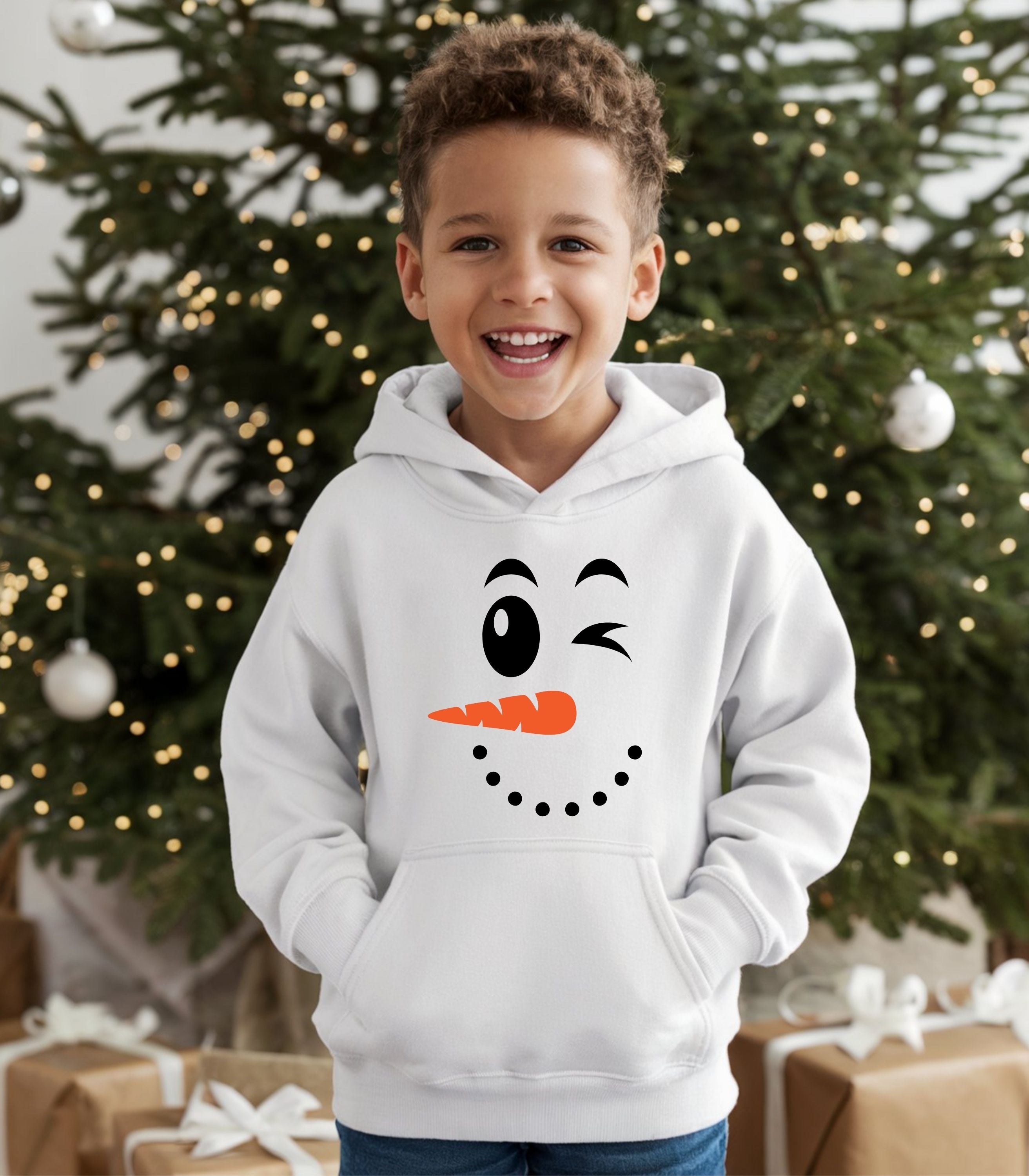 Winking Snowman Face Kid&