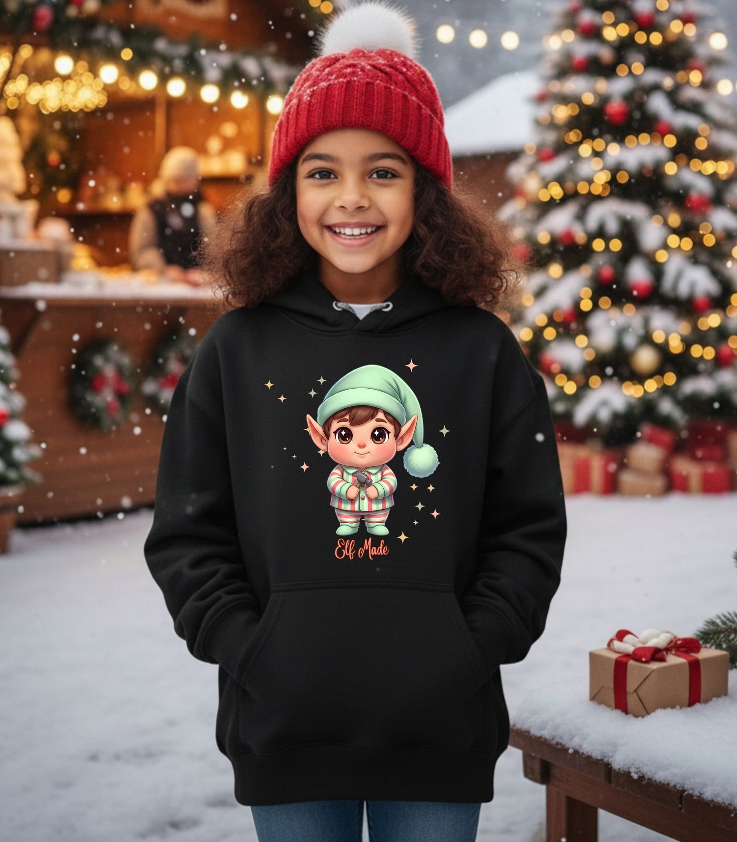 Cute Elf Green Hat Kid&