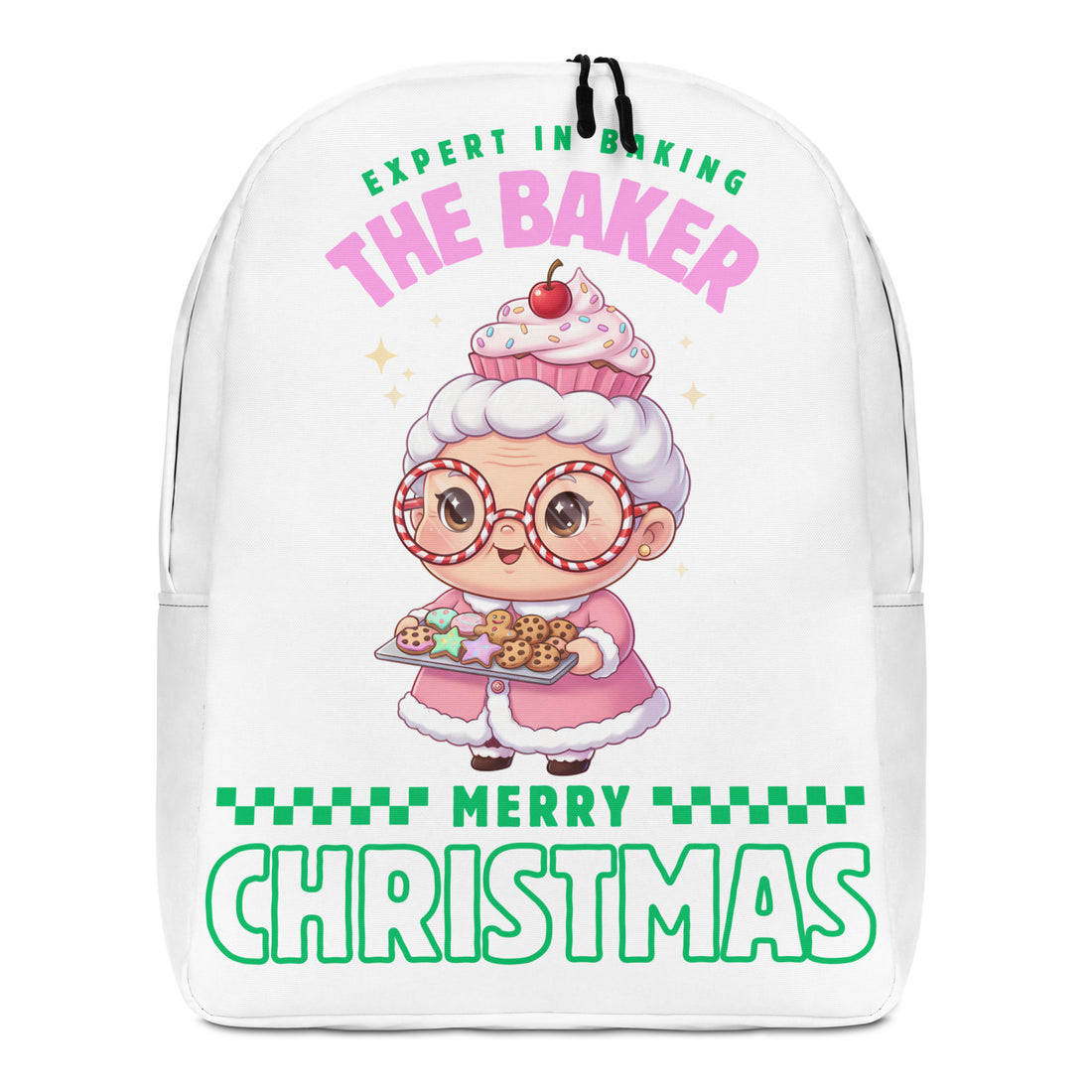 Expert in Baking: The Grandma Baker- Green and Pink | Minimalist Backpack | – RB Designa Co