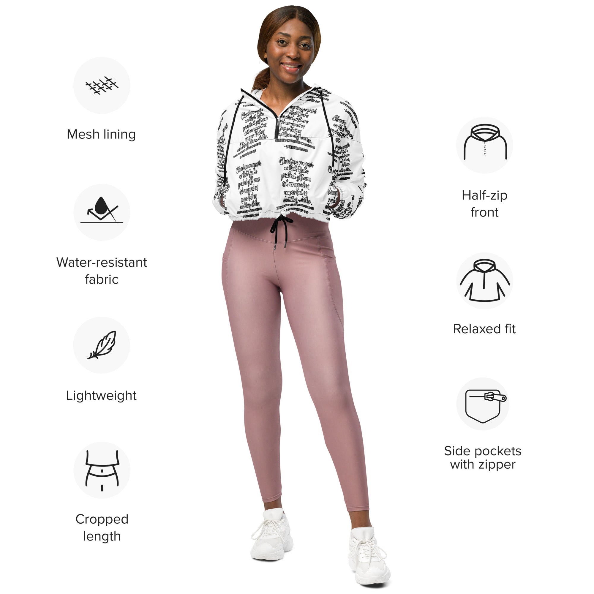 Gift Biblical Cropped Windbreaker | – RB Designa Co