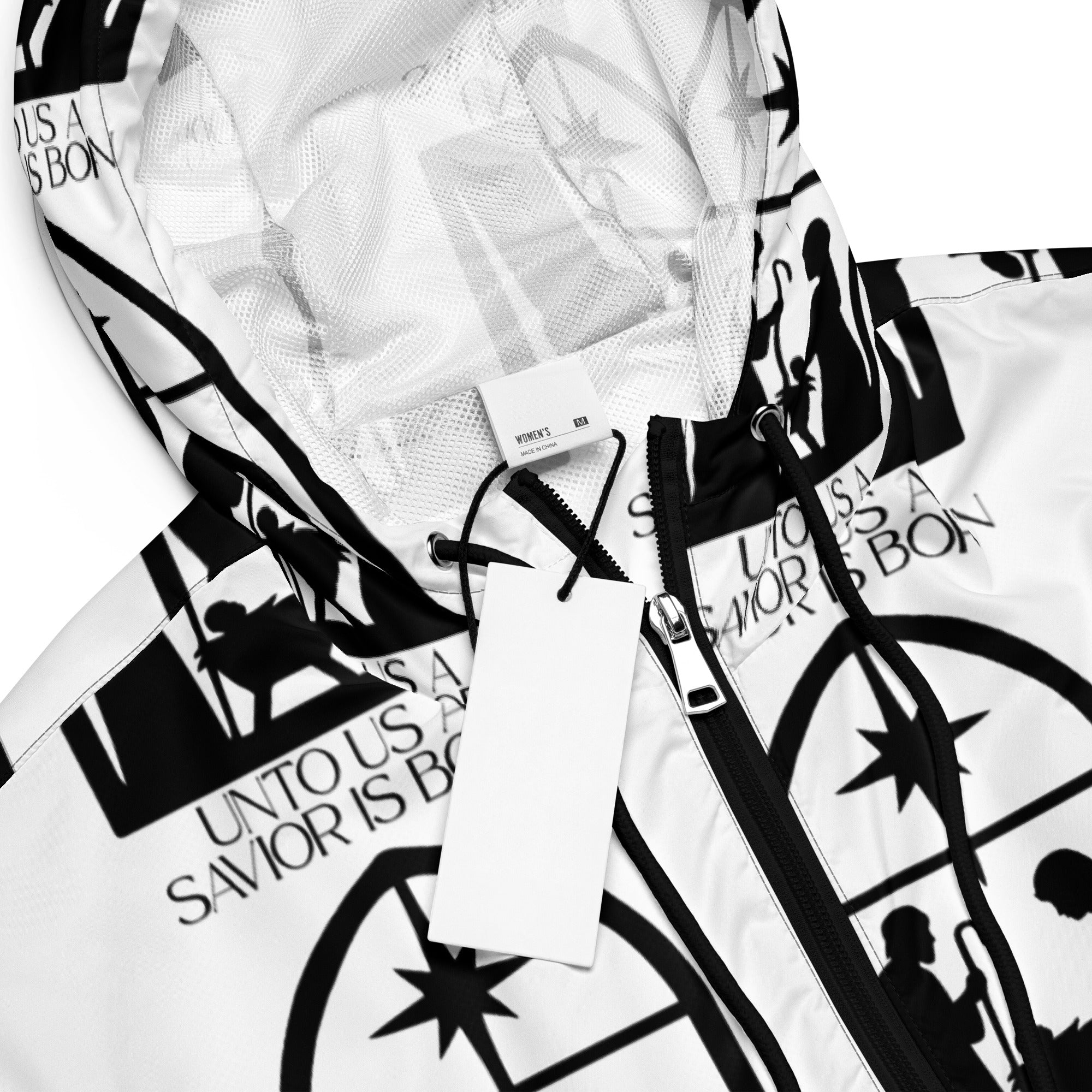Savior is Born White Biblical Cropped Windbreaker | – RB Designa Co