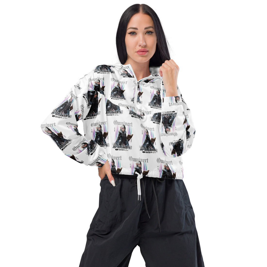 "Omnivert Shadow"- Black | Women’s cropped windbreaker | – RB Designa Co