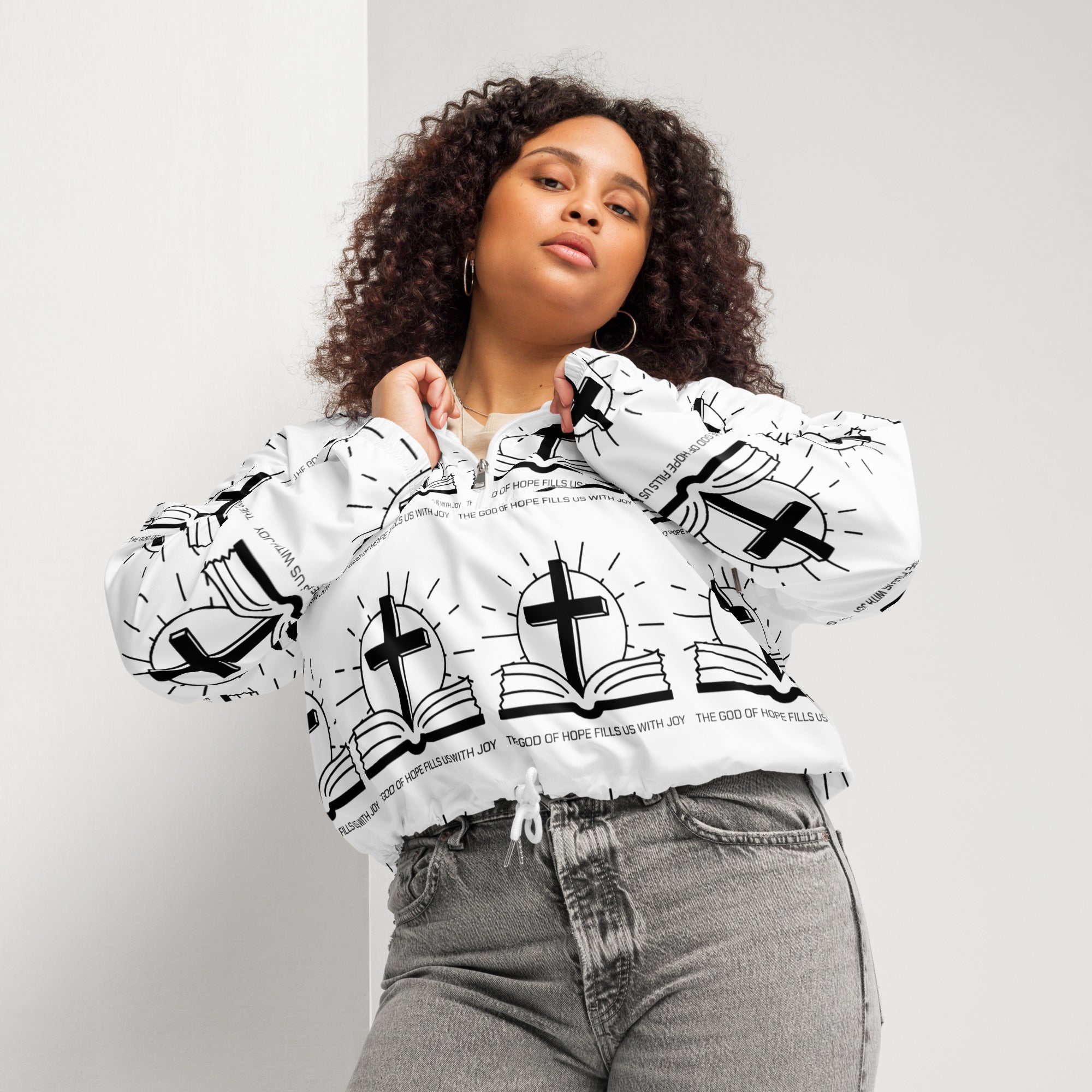Joy of the Lord Biblical Cropped Windbreaker | – RB Designa Co