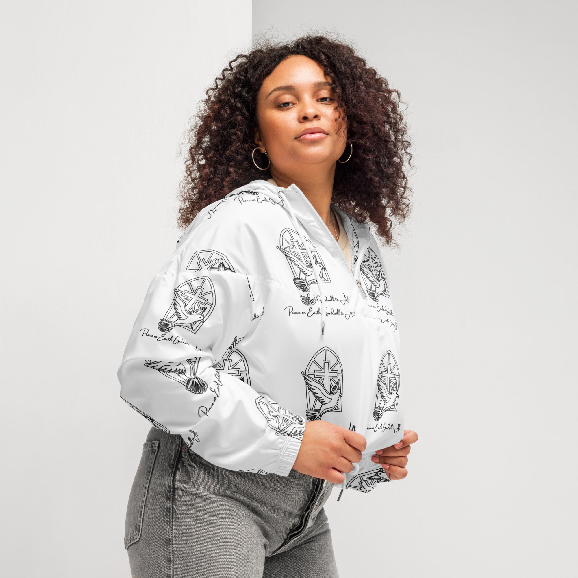 Peace Love God Biblical Cropped Windbreaker | – RB Designa Co