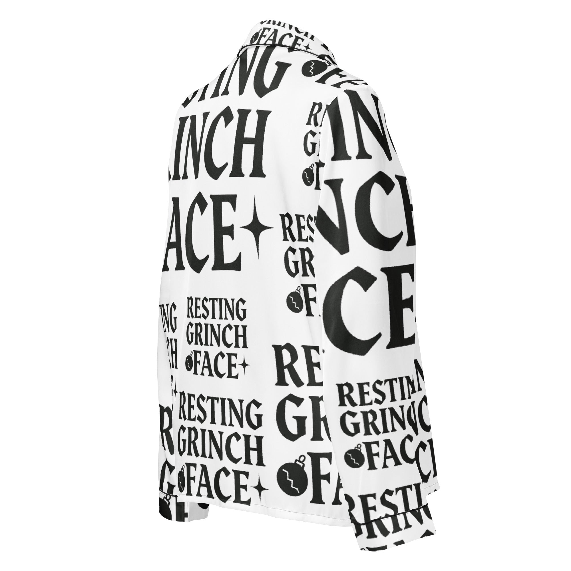 Resting Grinch Face Goth Anti-Christmas / Bah Humbug Long Sleeve Pajama Top | – RB Designa Co