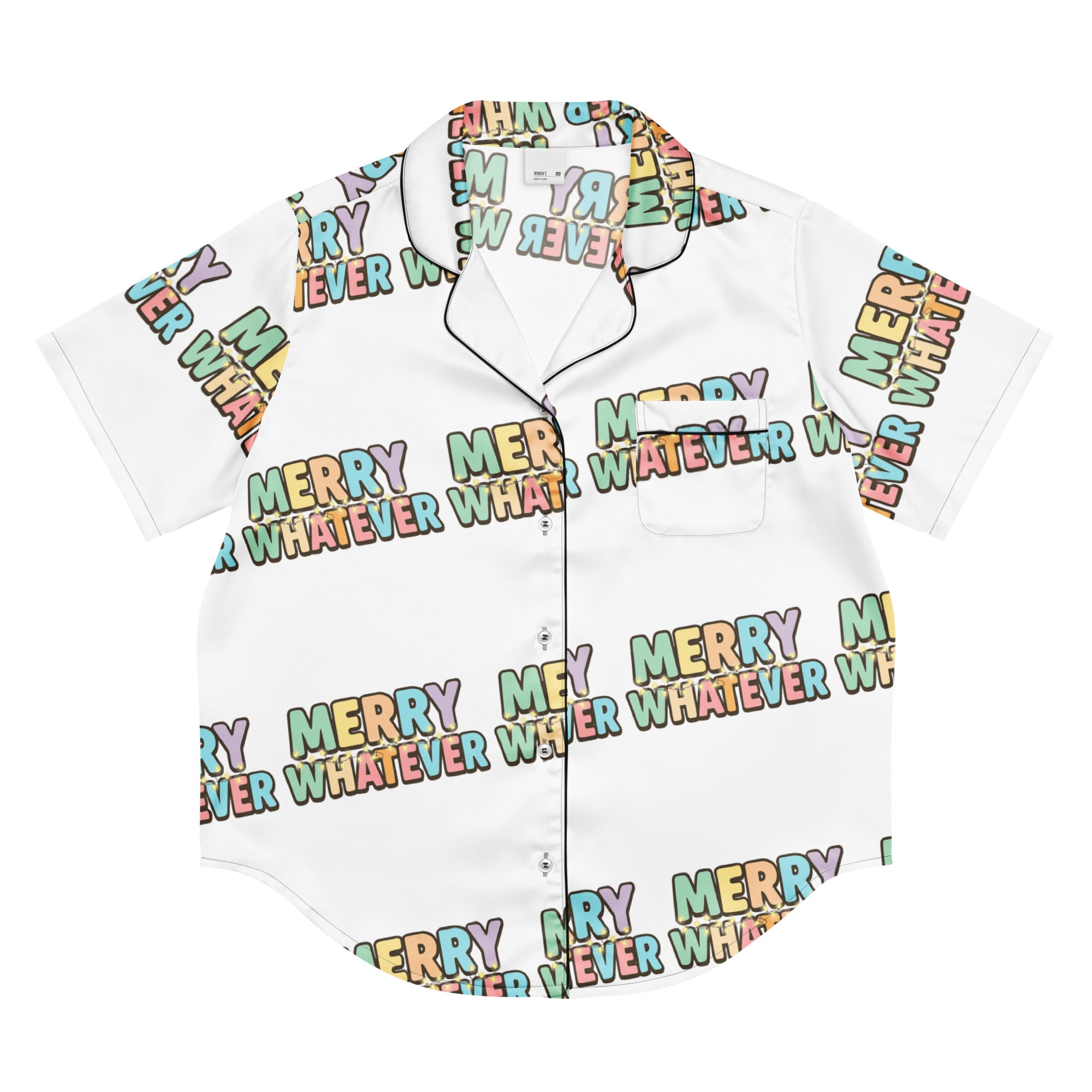 Merry Whatever Teen Short-Sleeves Pajama Top | – RB Designa Co