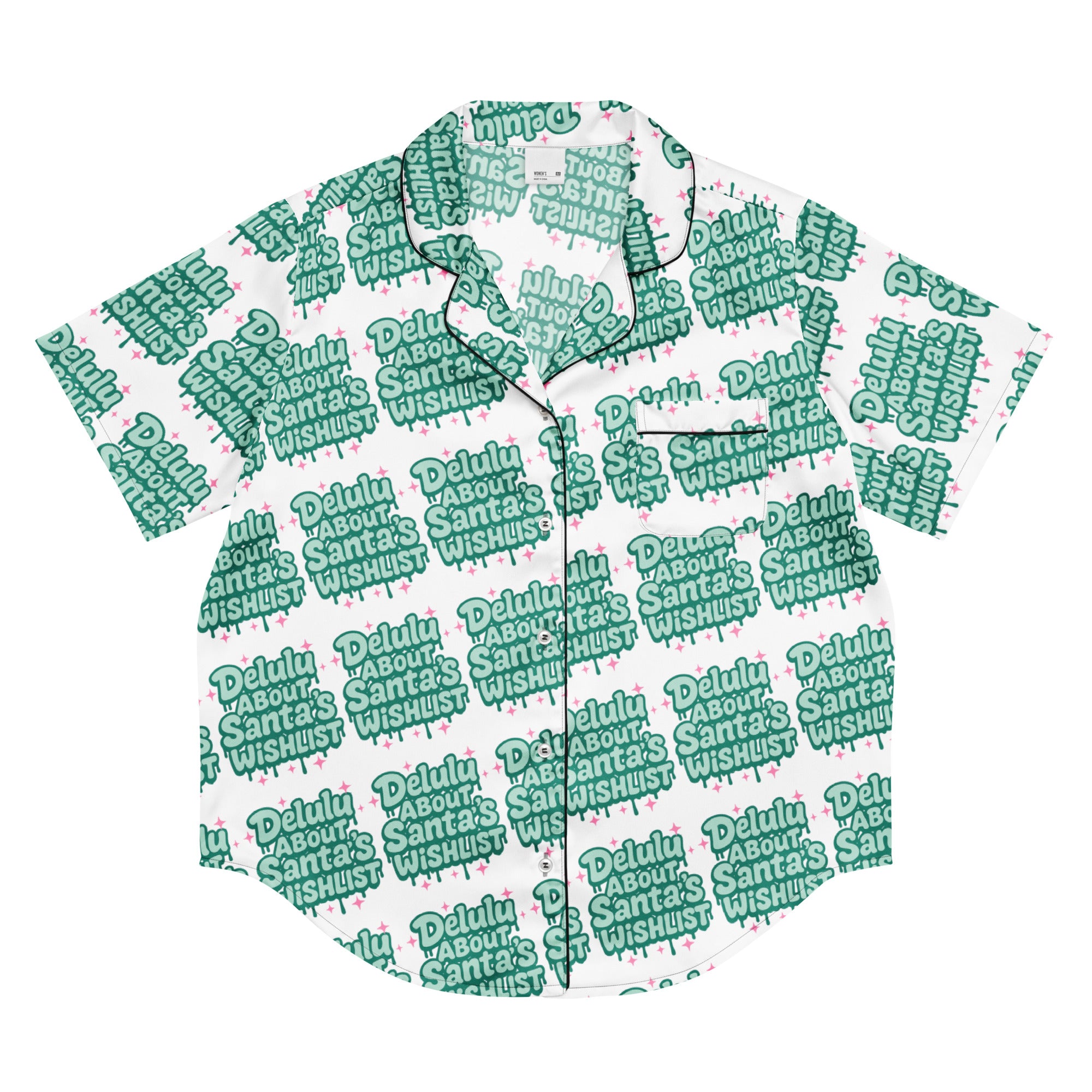 Delulu All Green Teen Short-Sleeves Pajama Top | – RB Designa Co