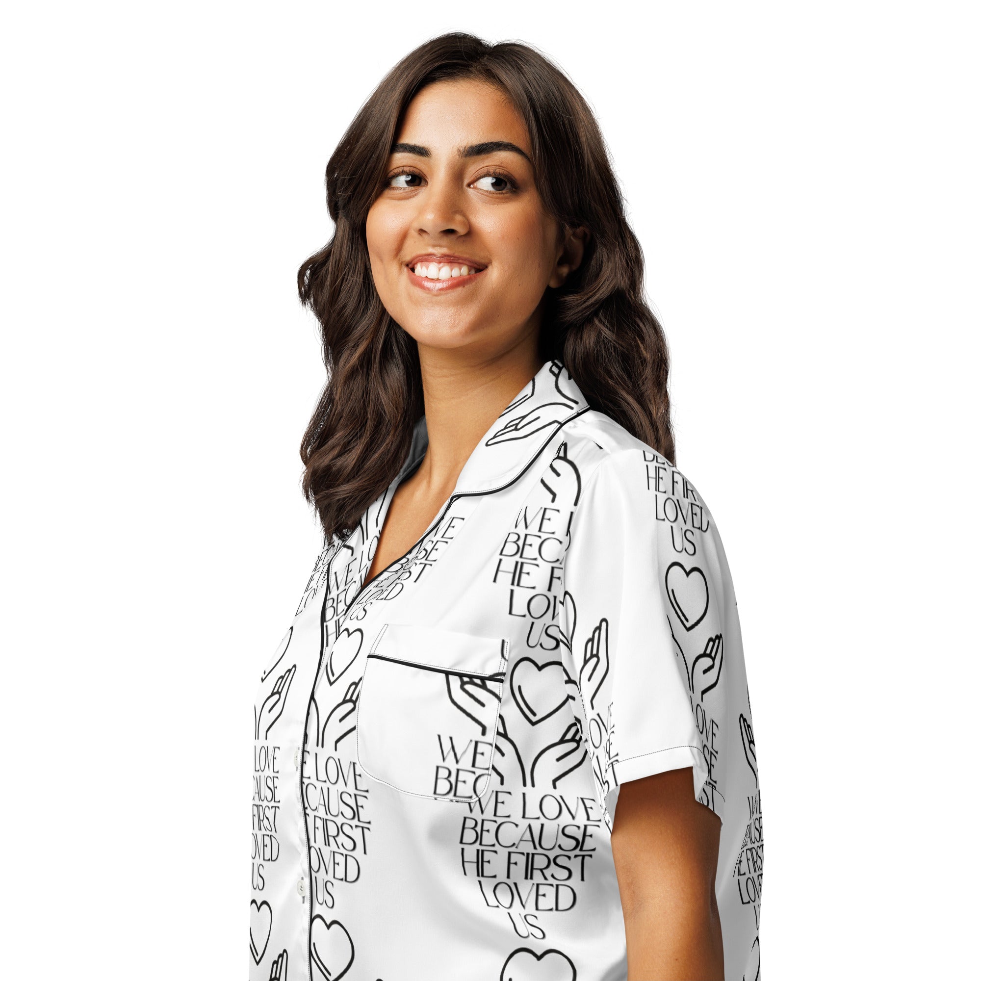 He First Loved Us Biblical Short-Sleeves Pajama Top | – RB Designa Co