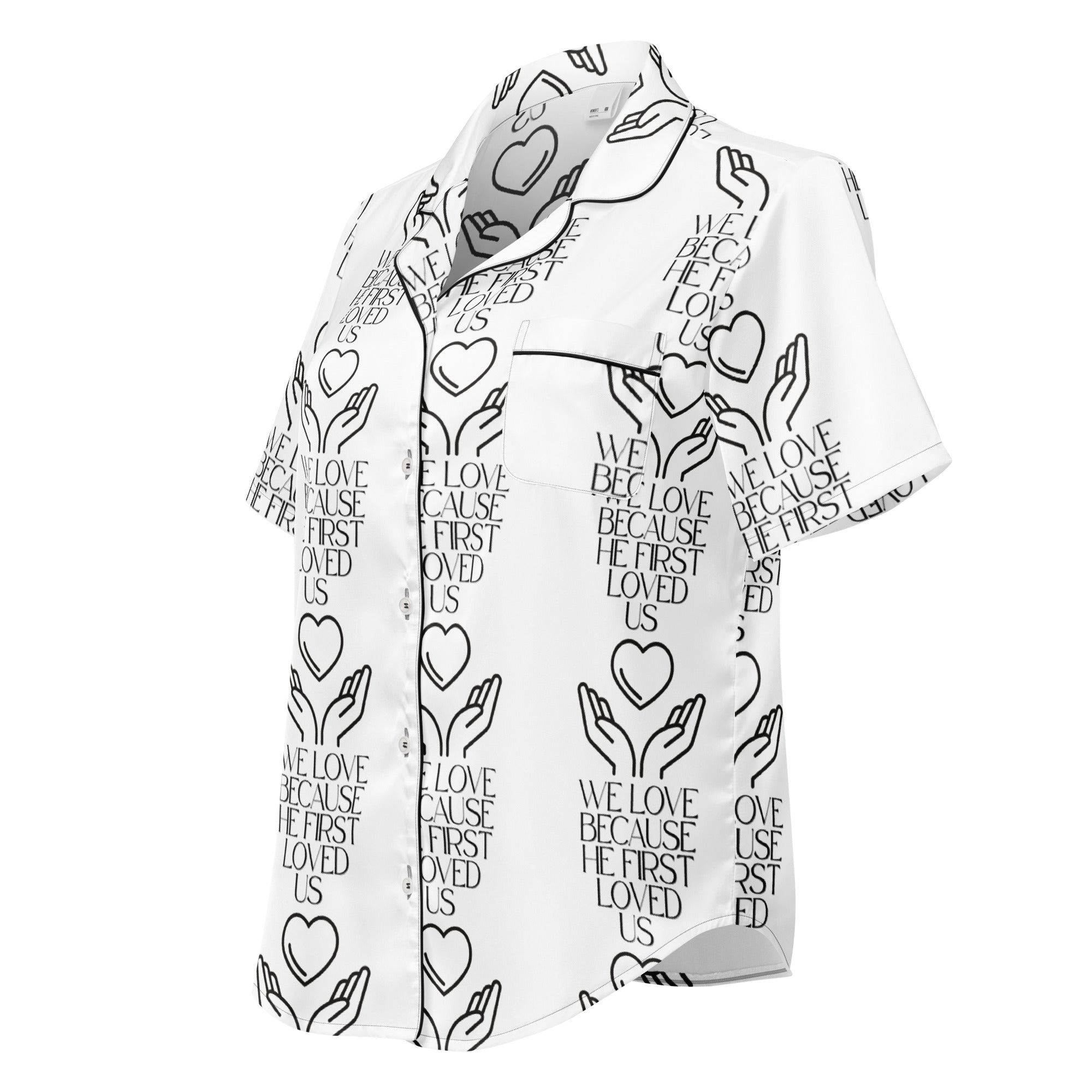 He First Loved Us Biblical Short-Sleeves Pajama Top | – RB Designa Co