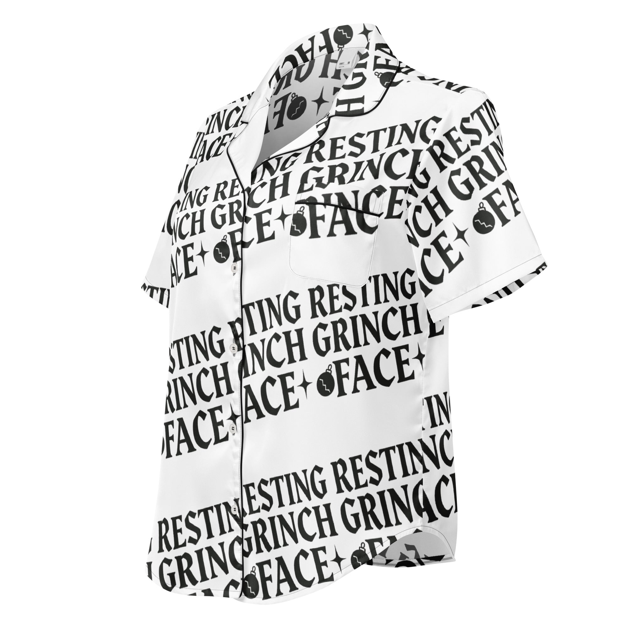 Resting Grinch Face Goth Humbag Short-Sleeves Pajama Top | – RB Designa Co