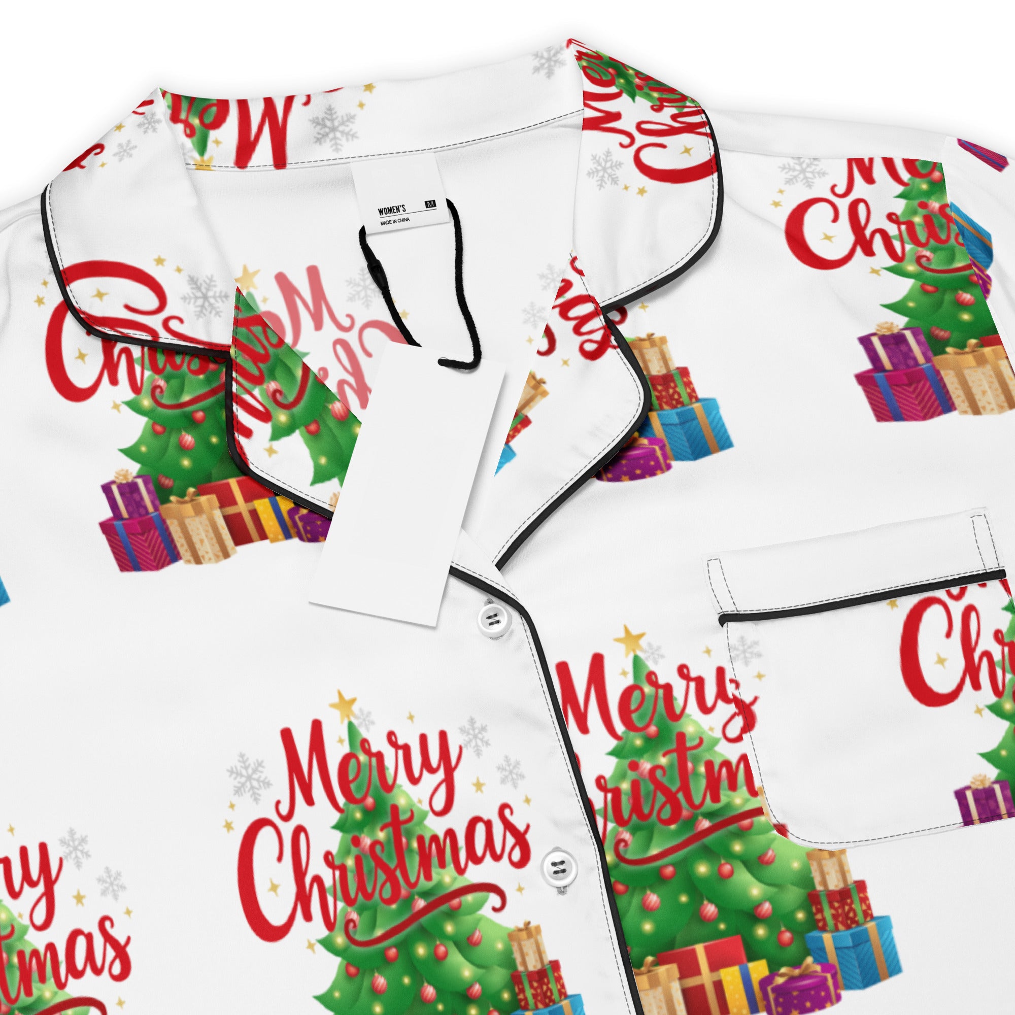 Merry Christmas Red Teen Short-Sleeves Pajama Top | – RB Designa Co