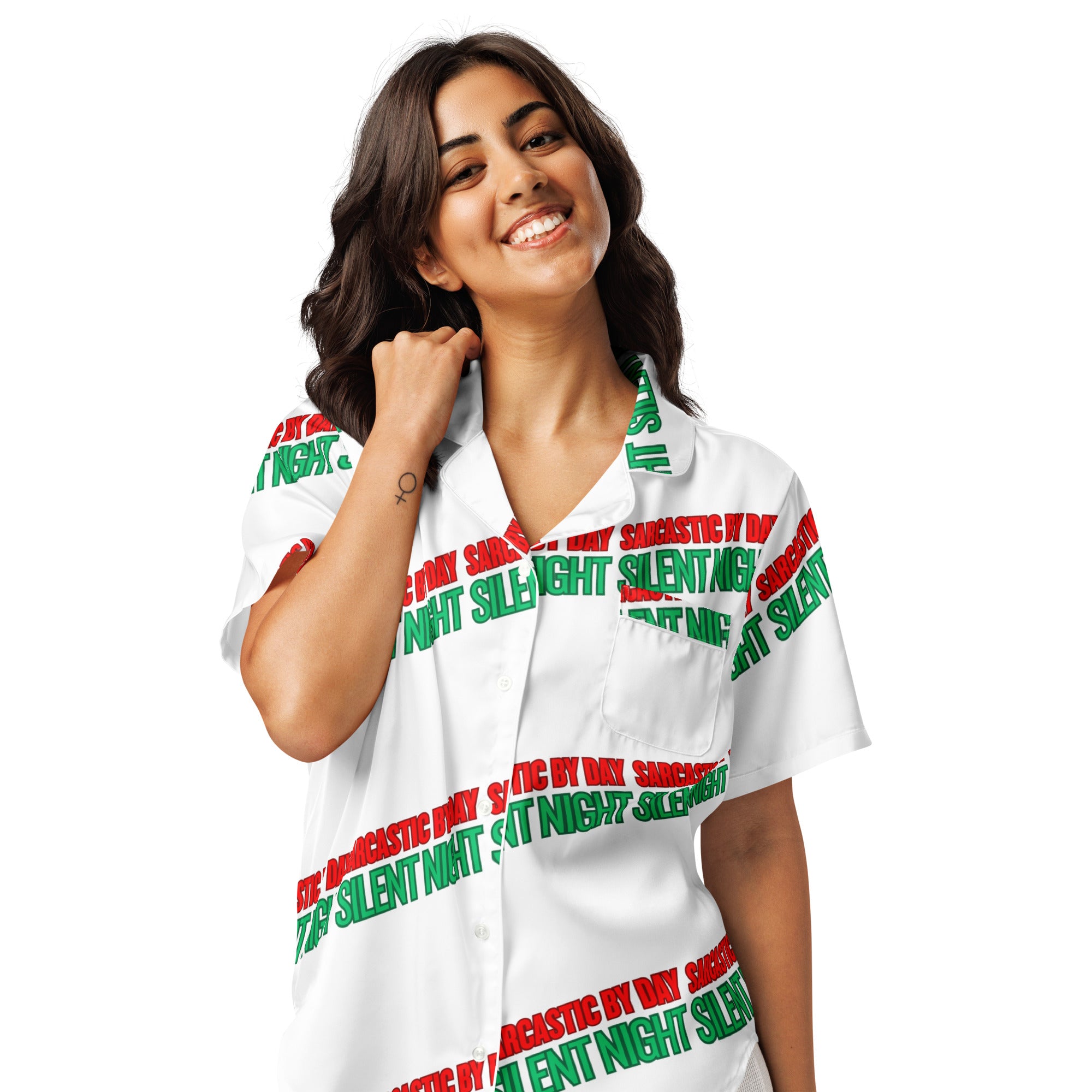 Sarcastic Silent Night Anti-Christmas / Bah Humbug Short-Sleeves Pajama Top | – RB Designa Co