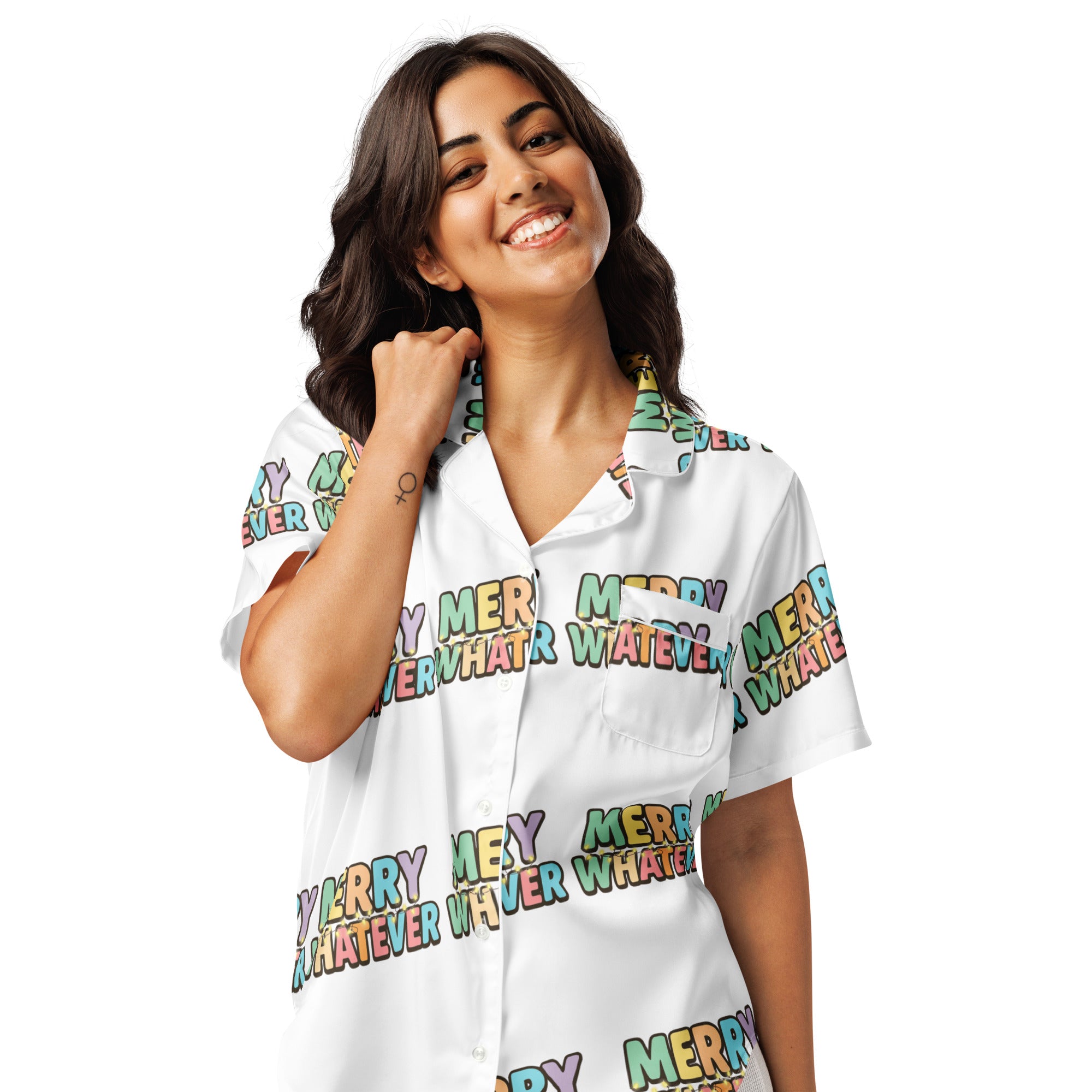 Merry Whatever Teen Short-Sleeves Pajama Top | – RB Designa Co