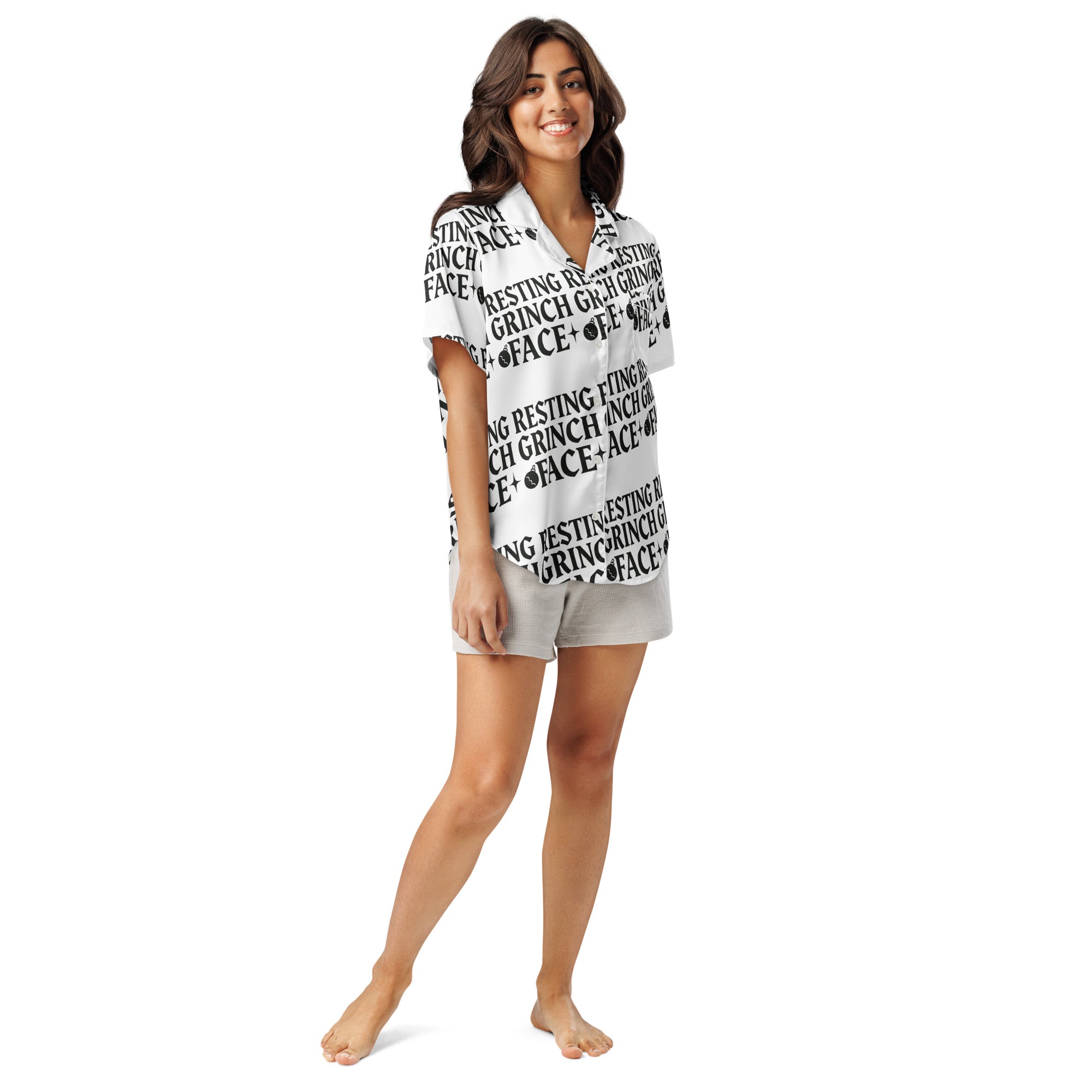 Resting Grinch Face Goth Humbag Short-Sleeves Pajama Top | – RB Designa Co