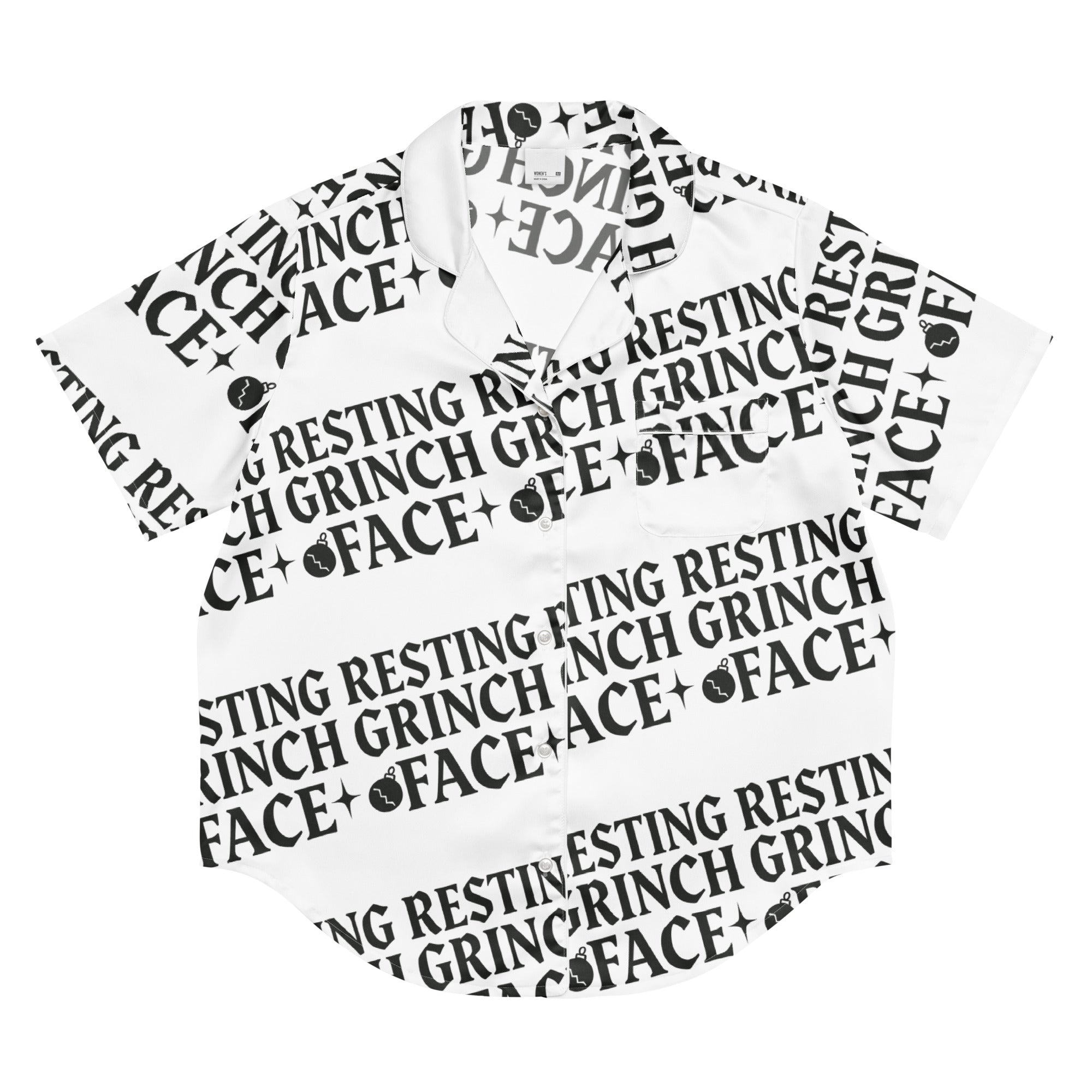 Resting Grinch Face Goth Humbag Short-Sleeves Pajama Top | – RB Designa Co