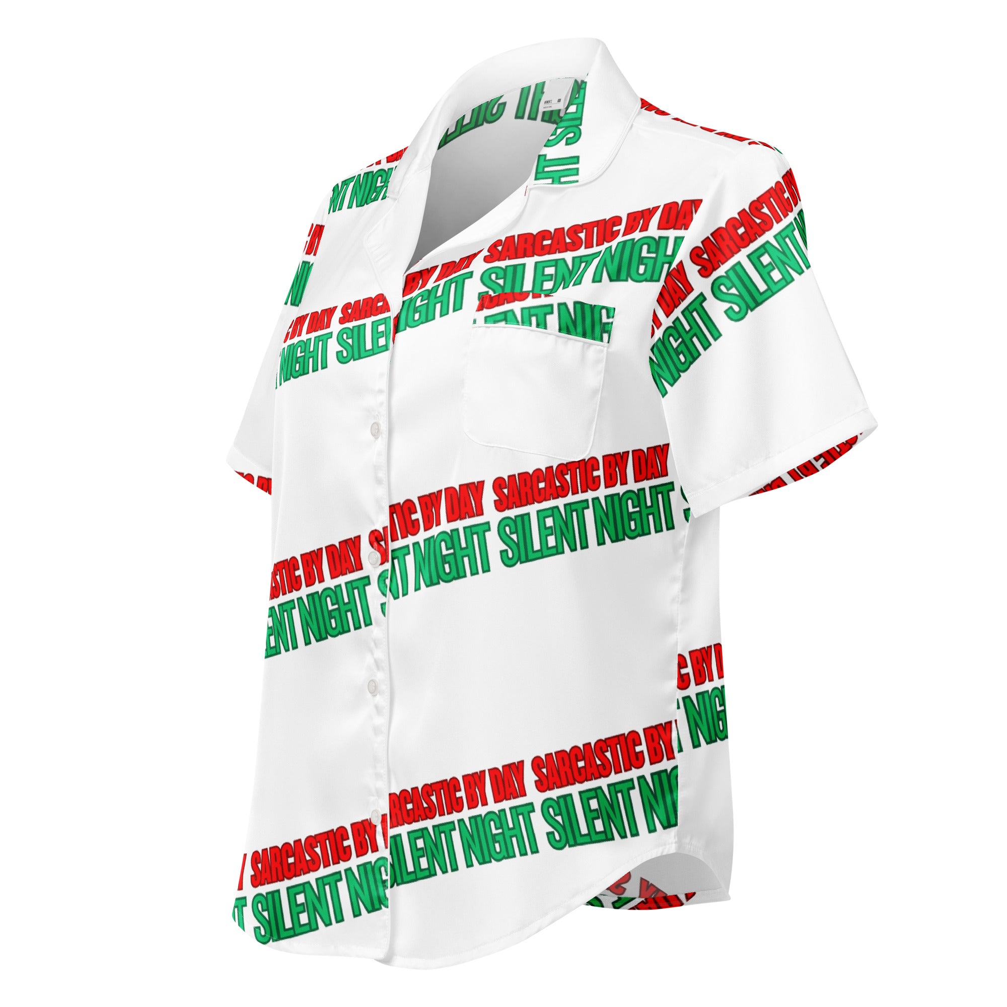 Sarcastic Silent Night Anti-Christmas / Bah Humbug Short-Sleeves Pajama Top | – RB Designa Co