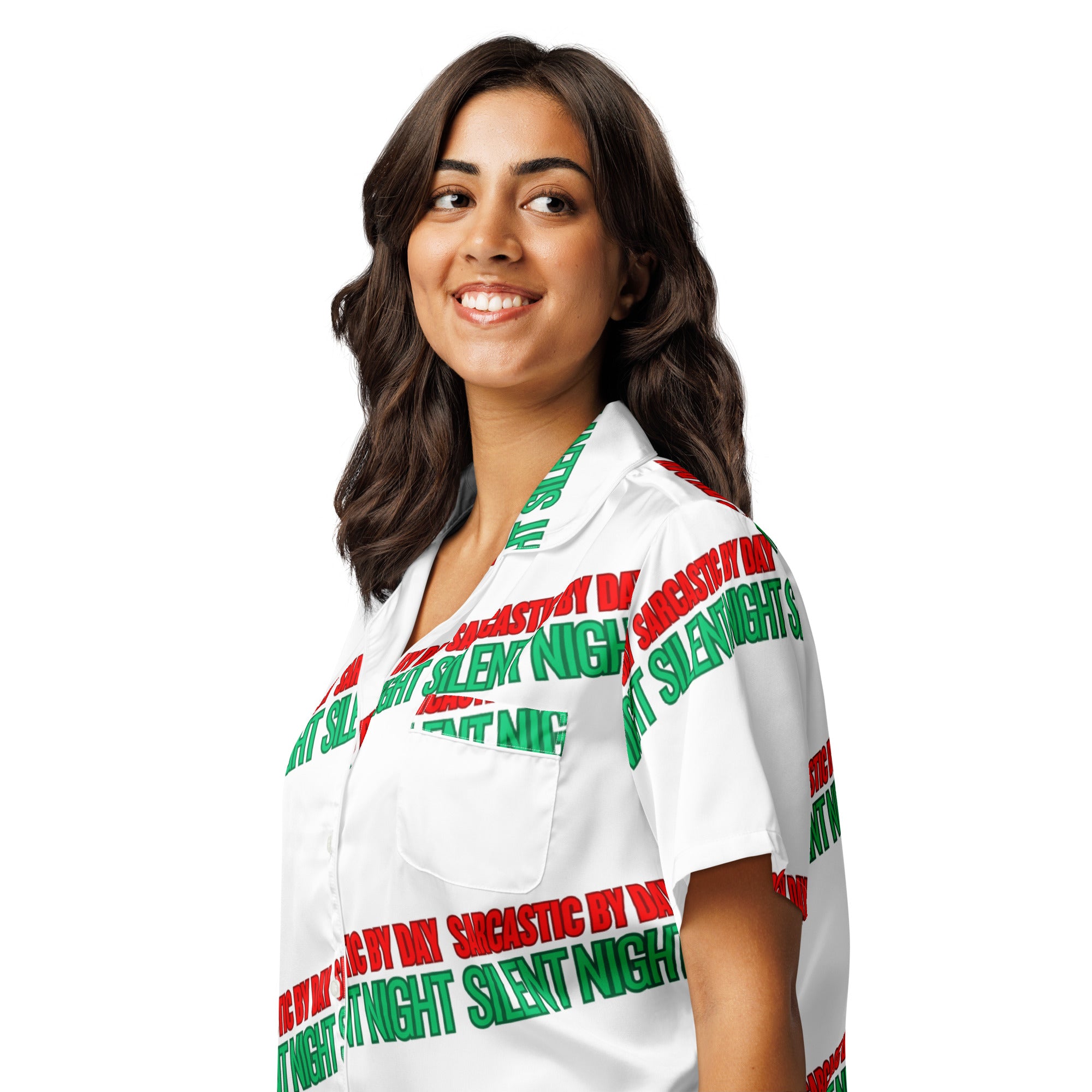 Sarcastic Silent Night Anti-Christmas / Bah Humbug Short-Sleeves Pajama Top | – RB Designa Co