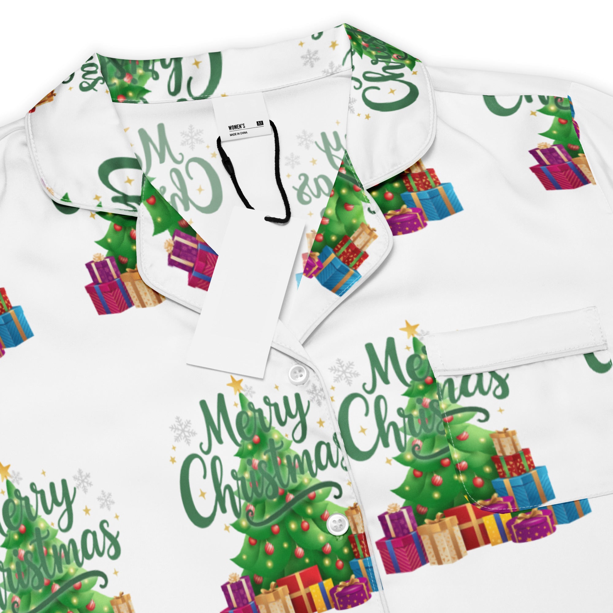 Merry Christmas Green Teen Short-Sleeves Pajama Top | – RB Designa Co