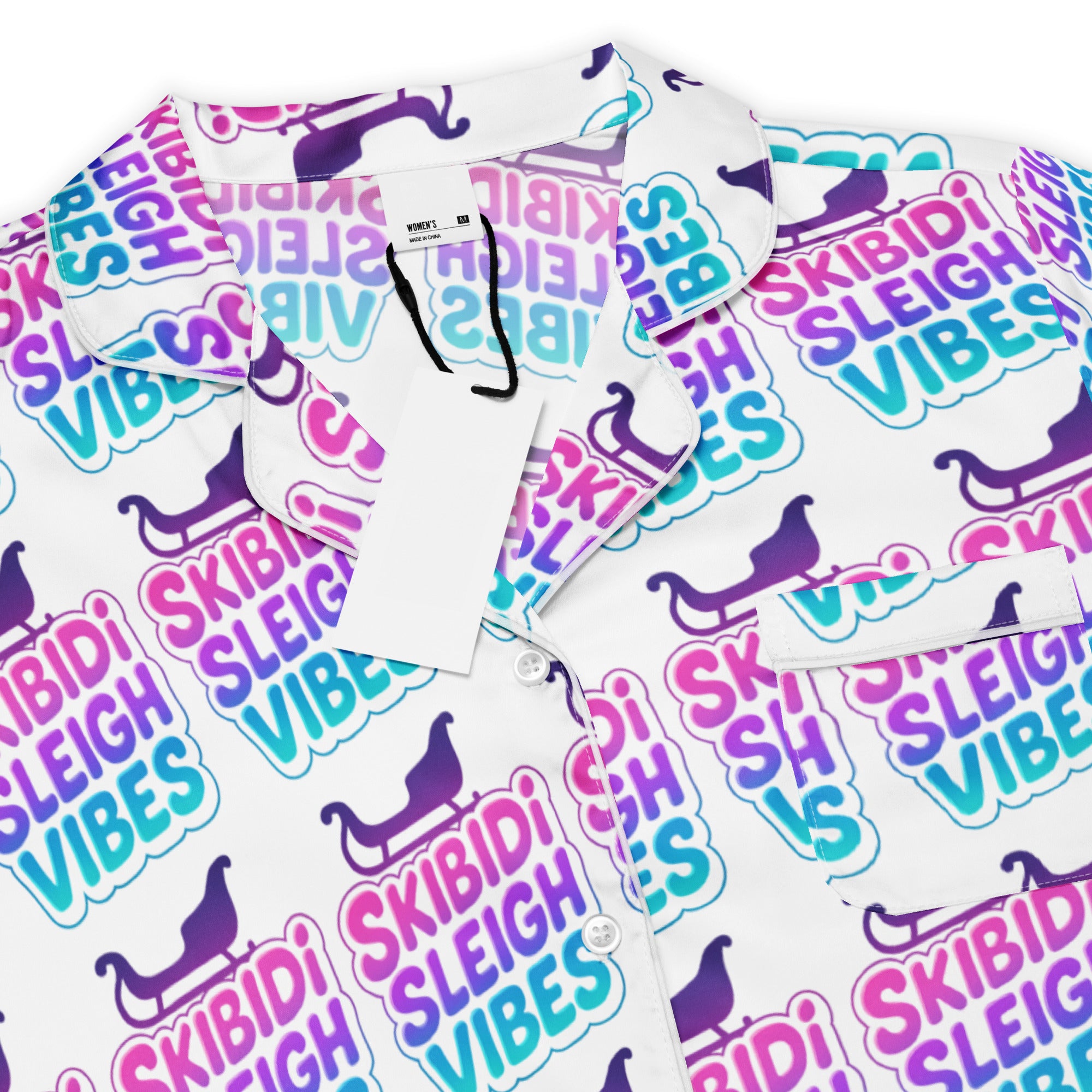 Skibidi Sleigh Teen Short-Sleeves Pajama Top | – RB Designa Co