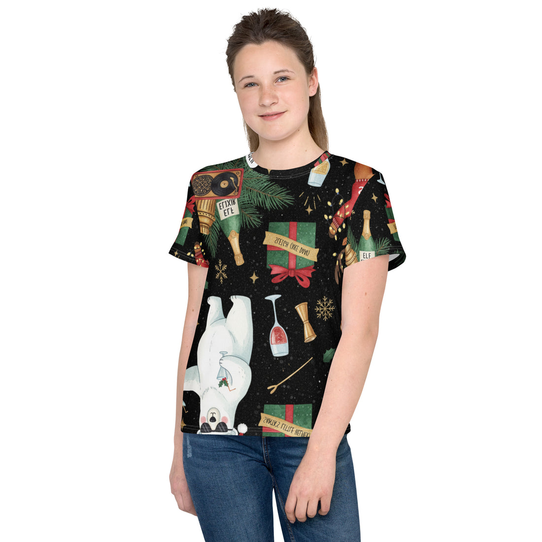 "Bad Santa & Party Bears" | Youth crew neck t-shirt | – RB Designa Co