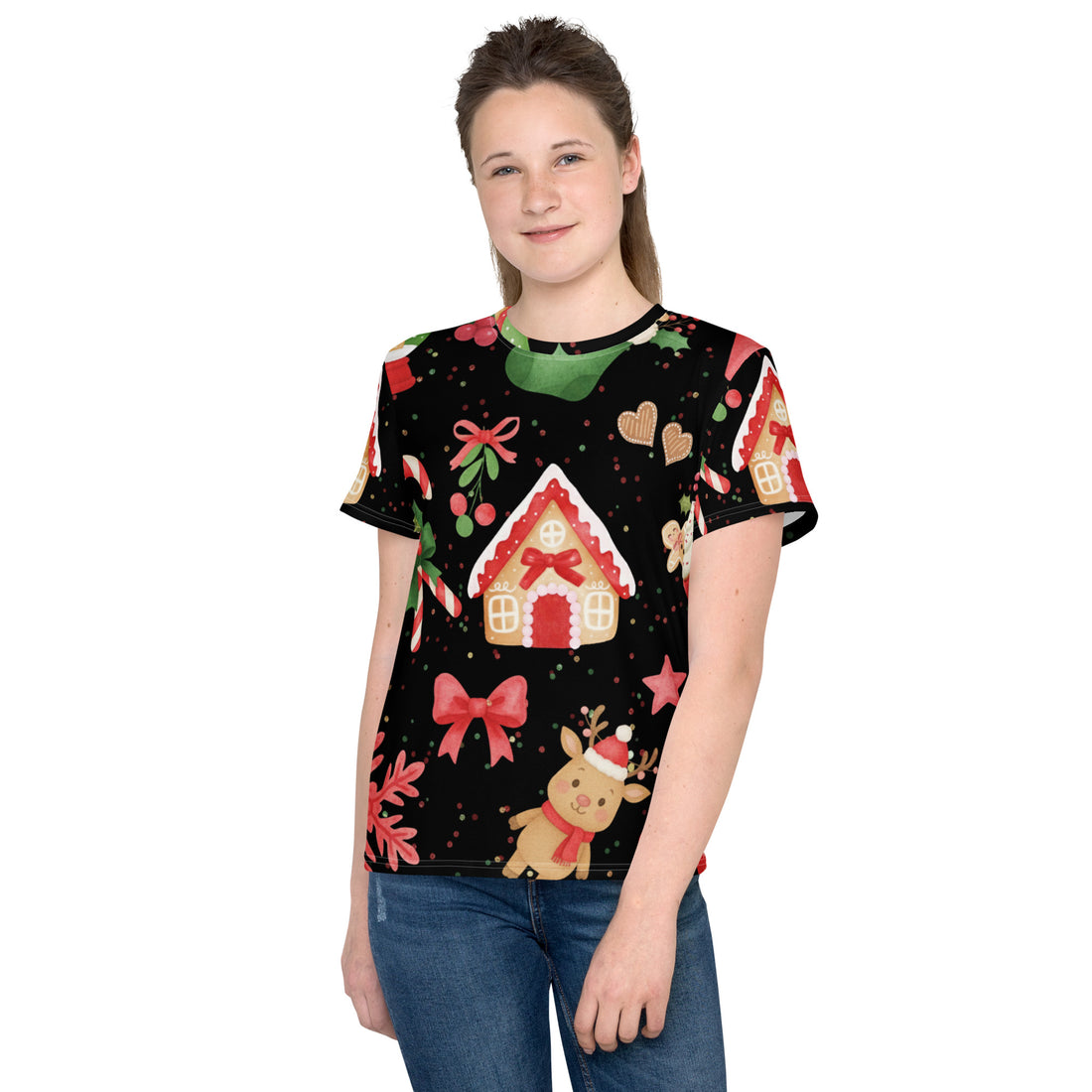 "Sweet Red Holiday II" in Black | Youth crew neck t-shirt | – RB Designa Co