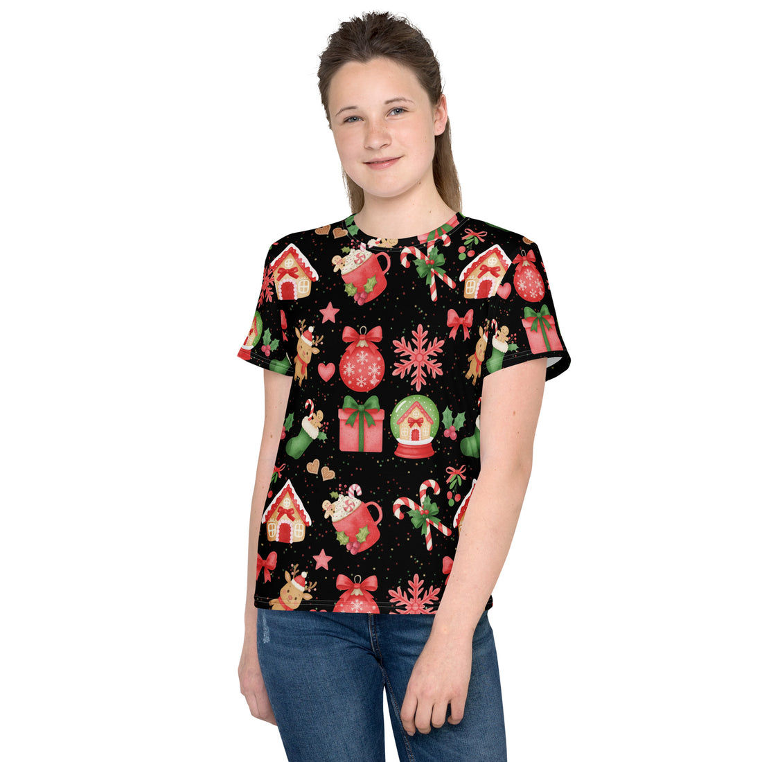 "Sweet Red Holiday" in Black | Youth crew neck t-shirt | – RB Designa Co