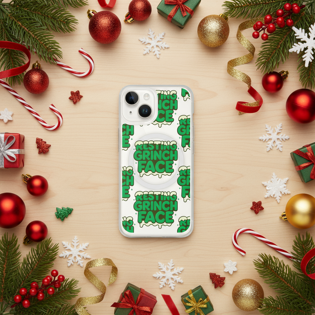 Resting Grinch Face Humbag iPhone Clear Case