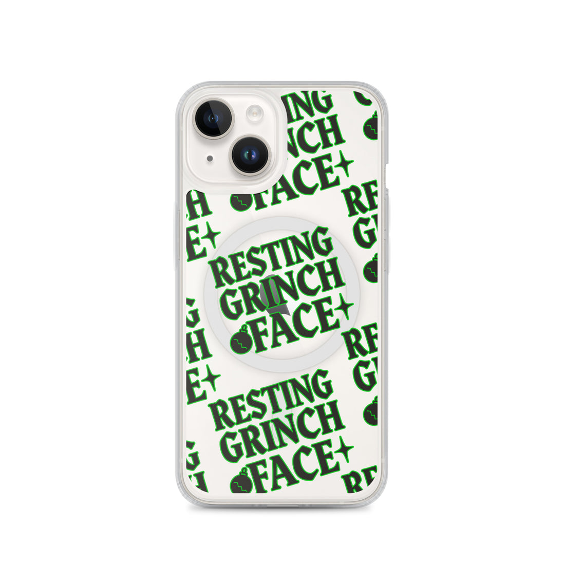 Resting Grinch Face Goth1 Anti-Christmas / Bah Humbug iPhone Clear Case | – RB Designa Co
