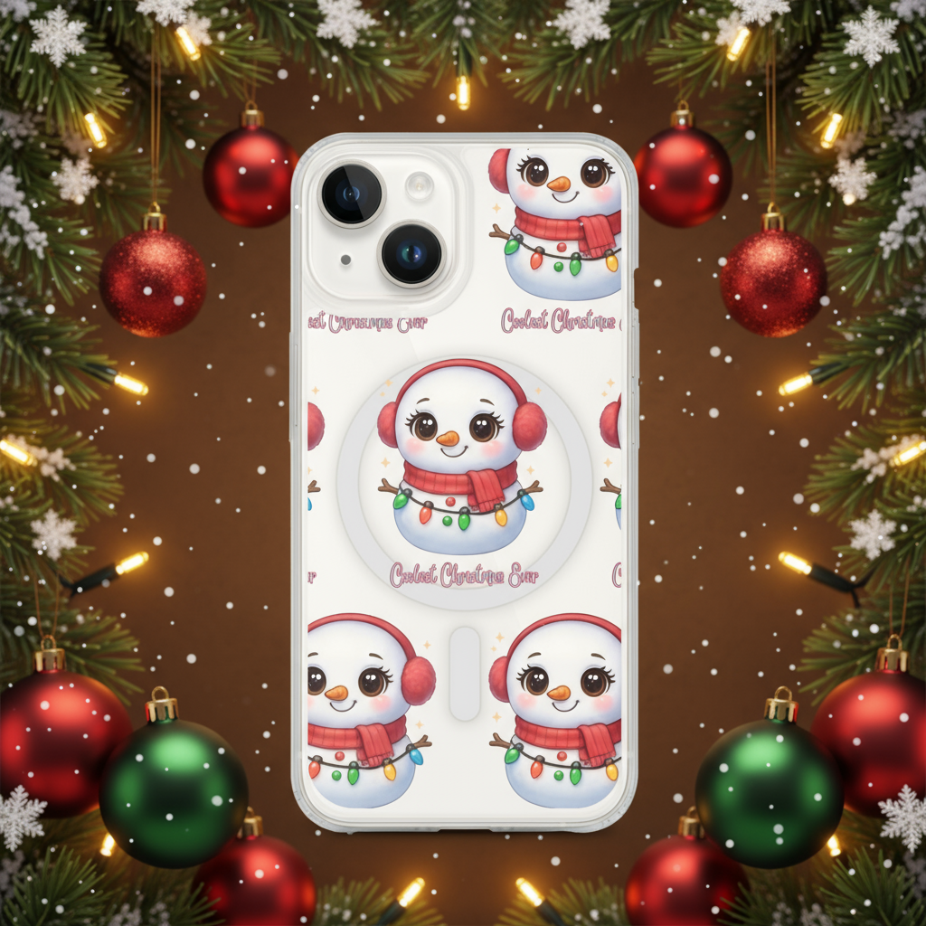 Chibi Snowman Scarf Kids & Babies iPhone Clear Case