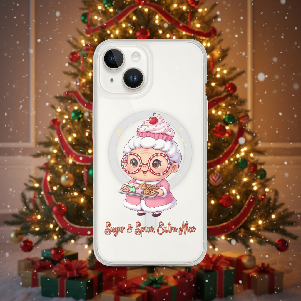 Chibi Mrs. Claus Pink Kids & Babies iPhone Clear Case