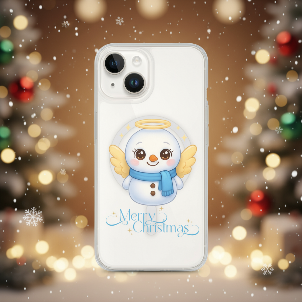 Angel Snowman Halo Kids & Babies iPhone Clear Case