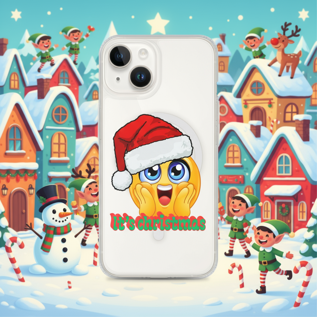 Emoji Santa Hat Kids & Babies iPhone Clear Case