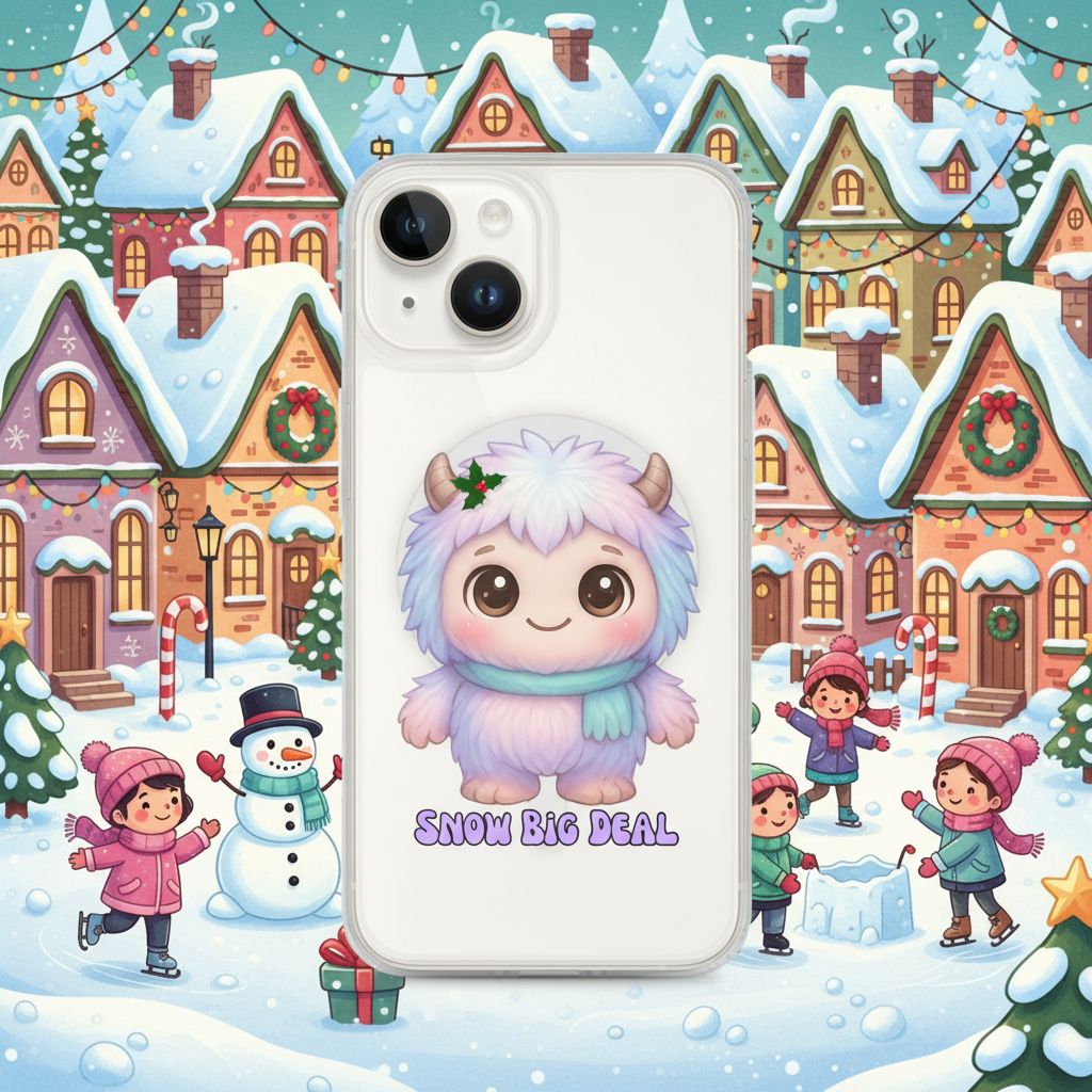 Fluffy Yeti Scarf Kids & Babies iPhone Clear Case