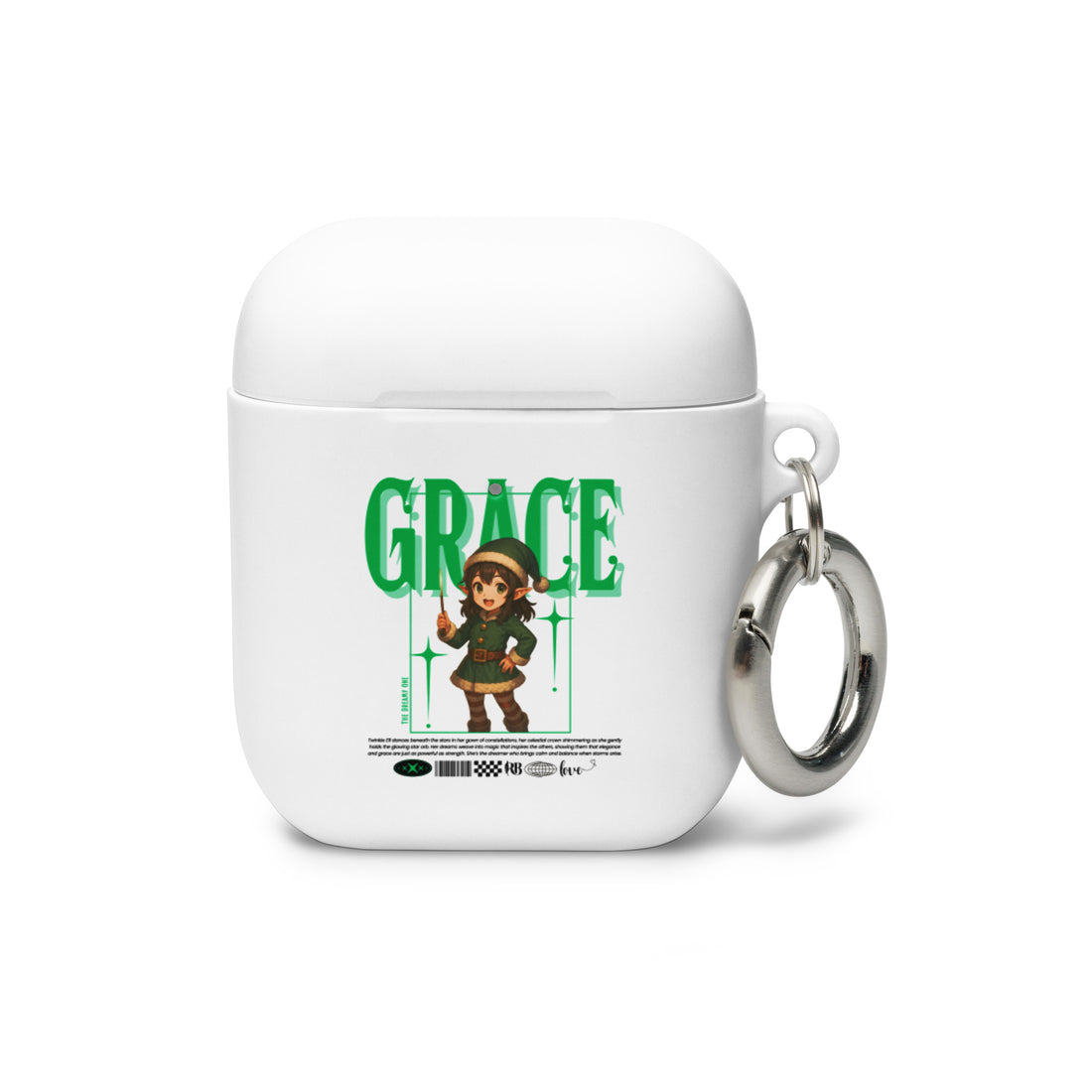 "Grace"- Black | Rubber Case for AirPods® | – RB Designa Co