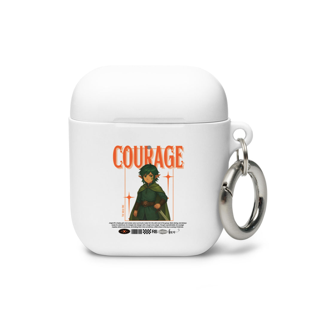 "Courage"- Black | Rubber Case for AirPods® | – RB Designa Co