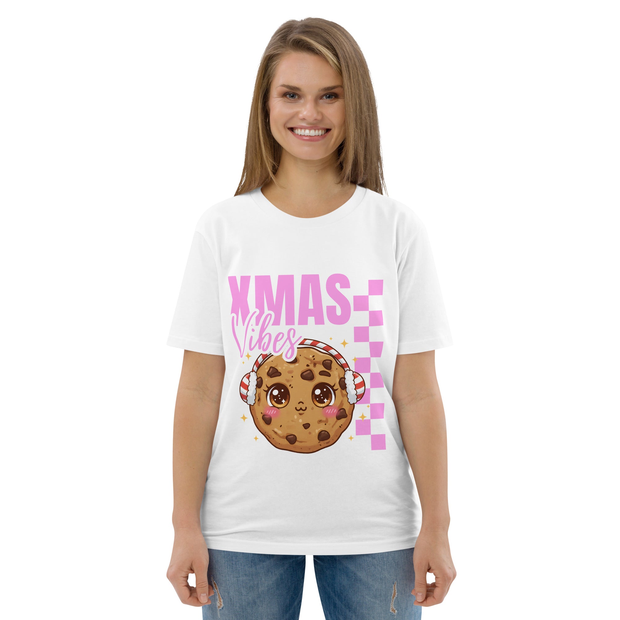 Xmas Vibes Cookie -Pink | Adults T-Shirt | – RB Designa Co