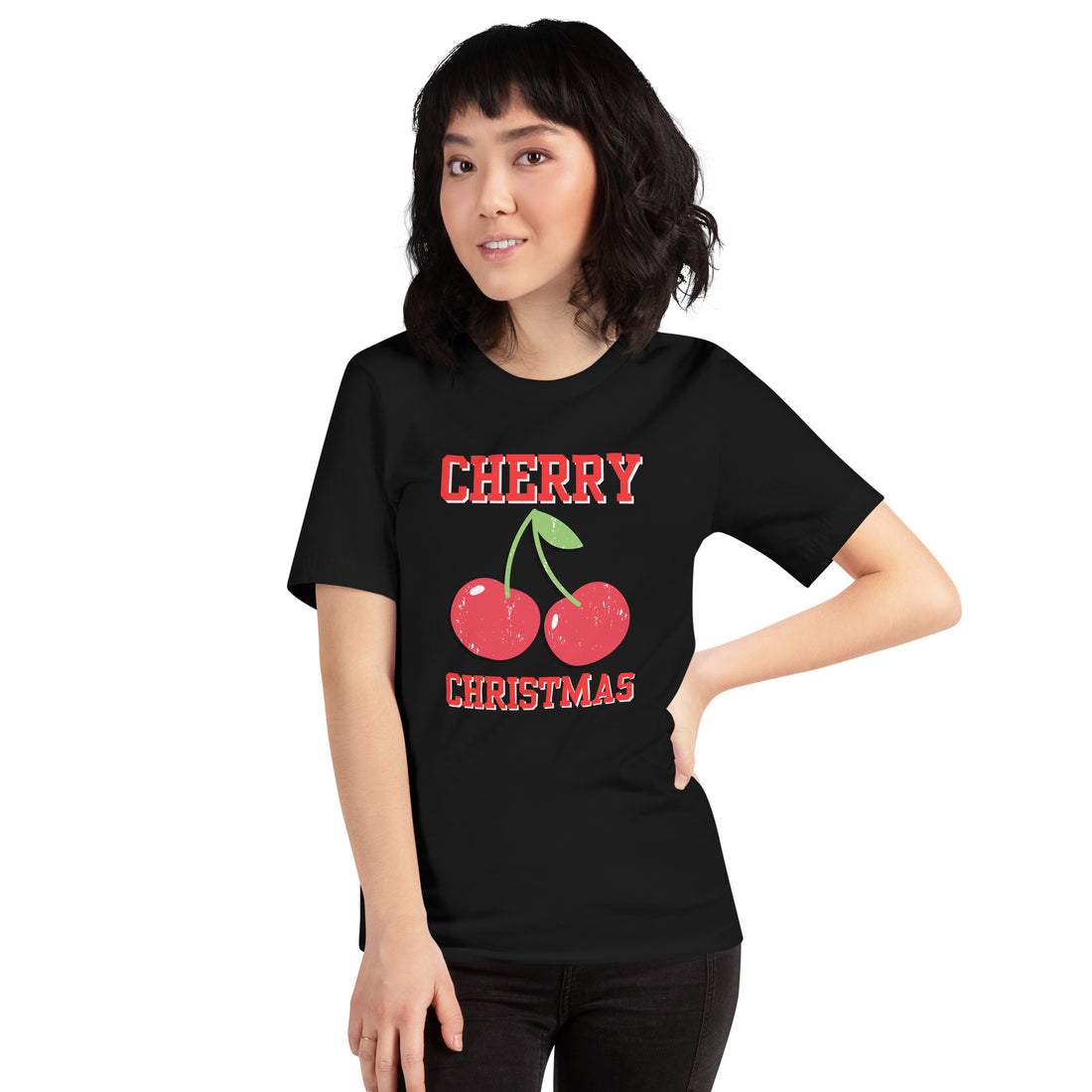 "Cherry Christmas"- White | Adults t-shirt | – RB Designa Co