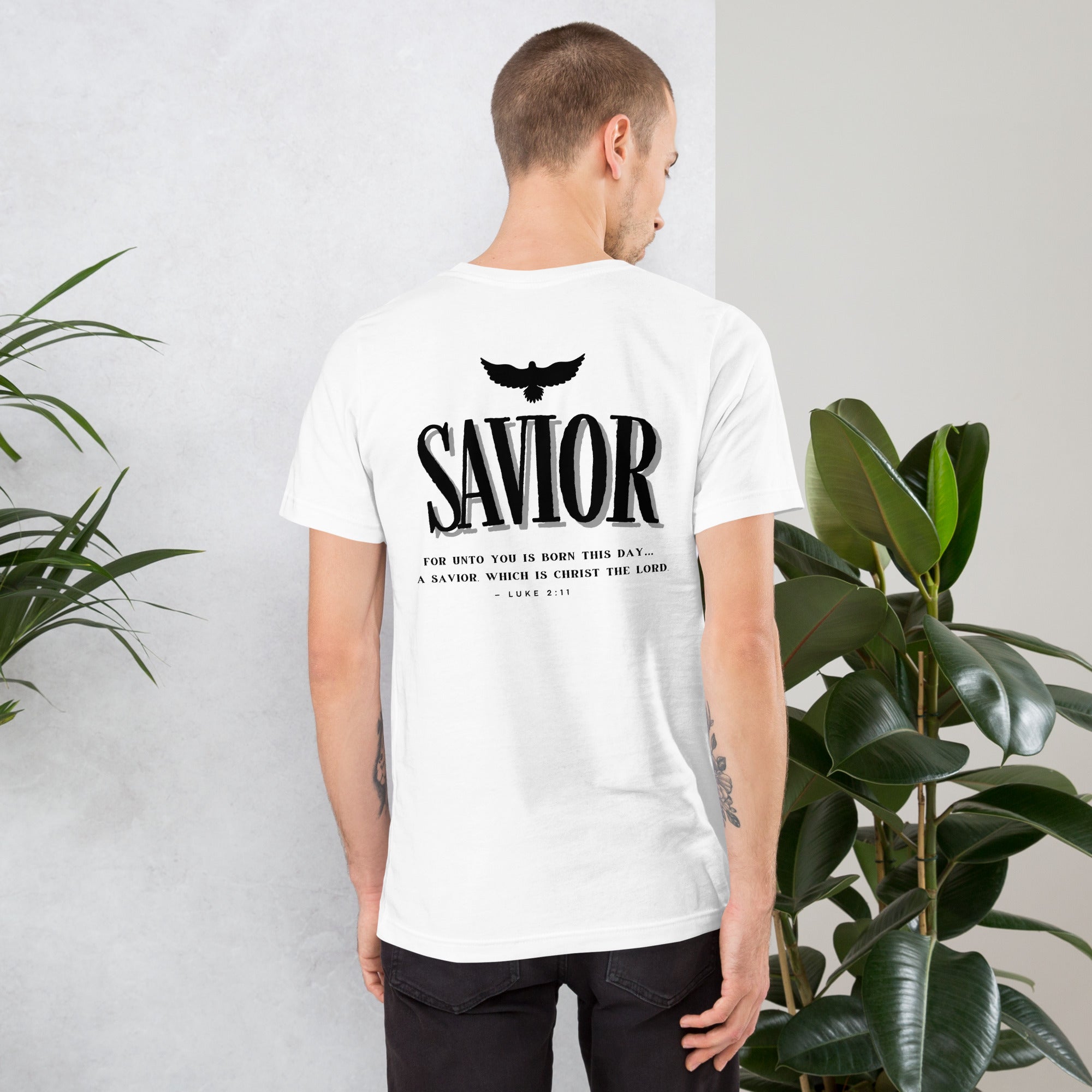 Savior Back Light Biblical T-shirt | β RB Designa Co