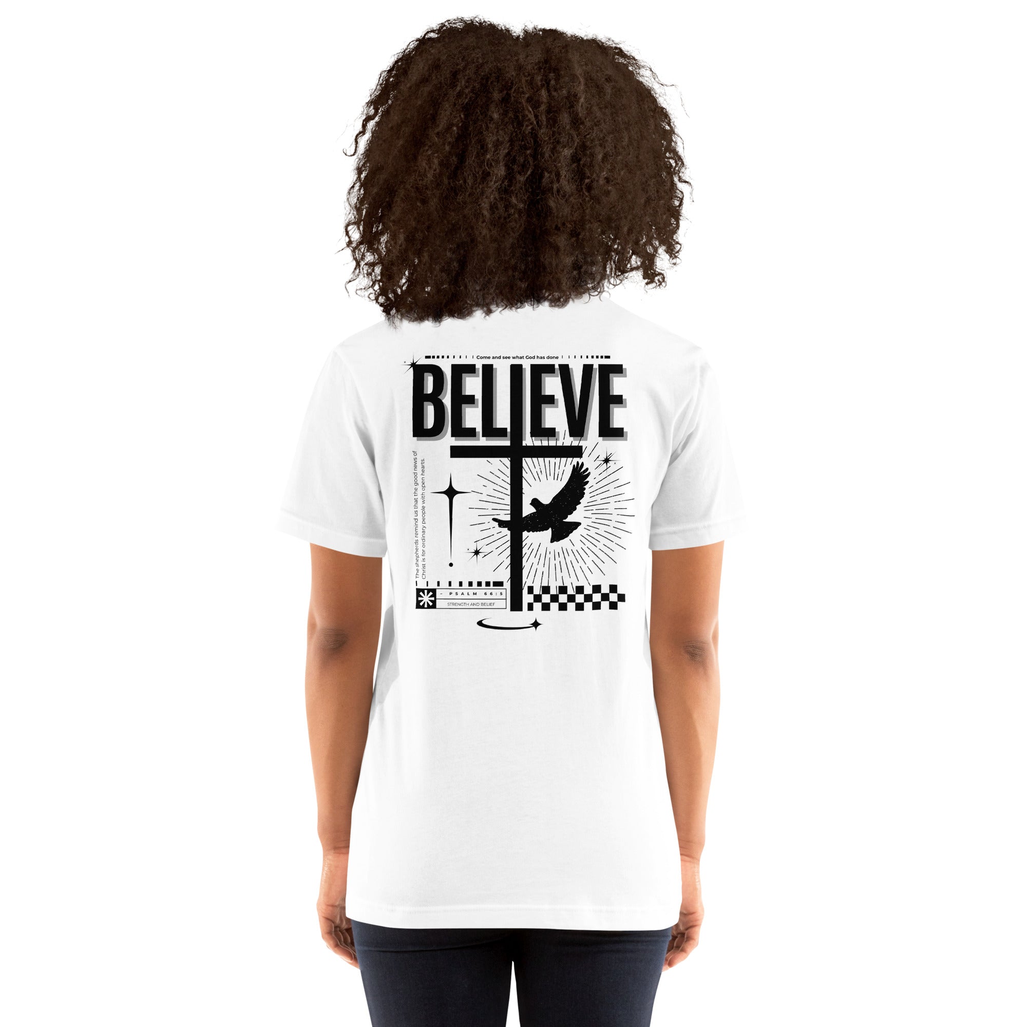 Believe Back Light Biblical T-shirt | β RB Designa Co
