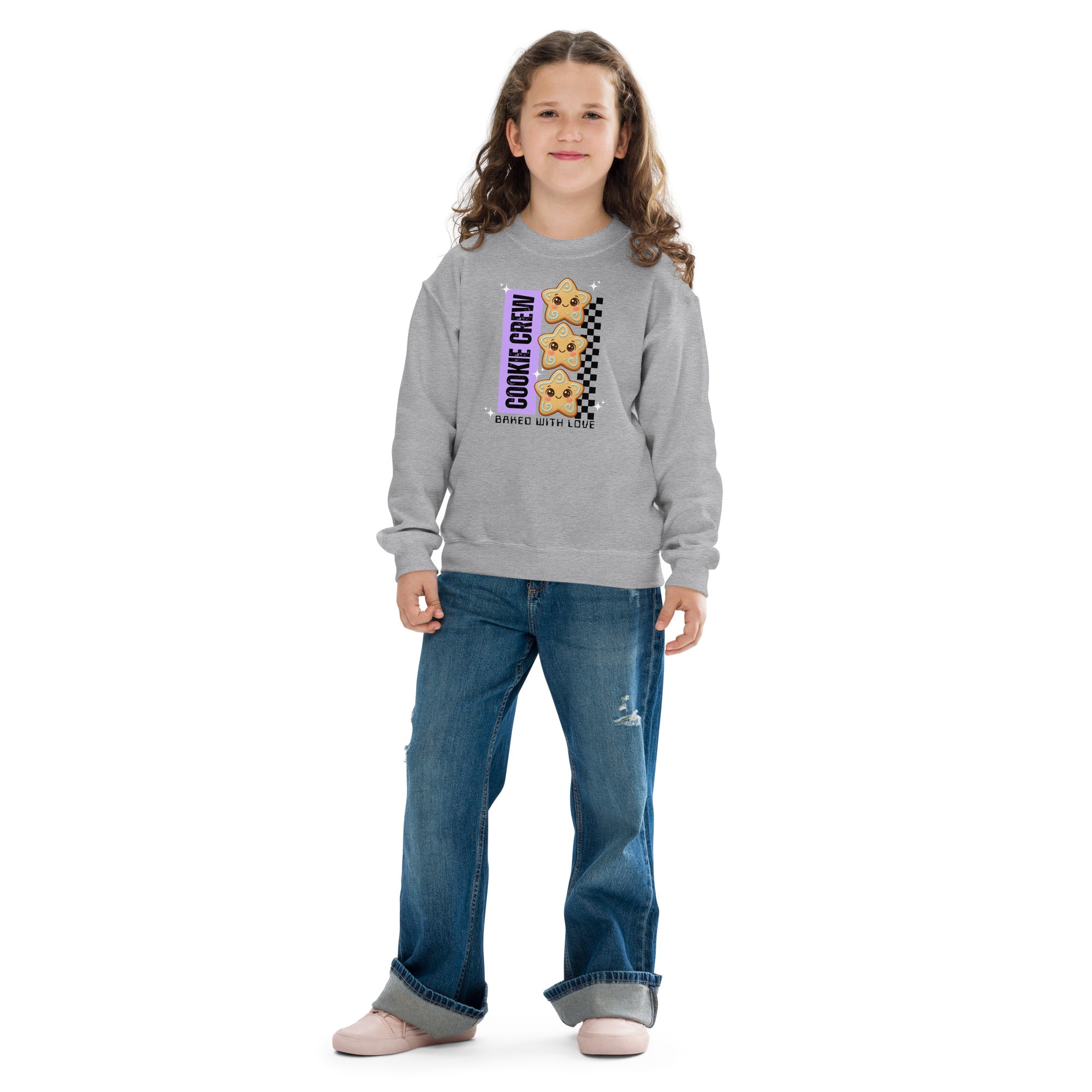 "Cookie Crew, Baked With Love"- Black in Purple | Youth Sweatshirt | – RB Designa Co