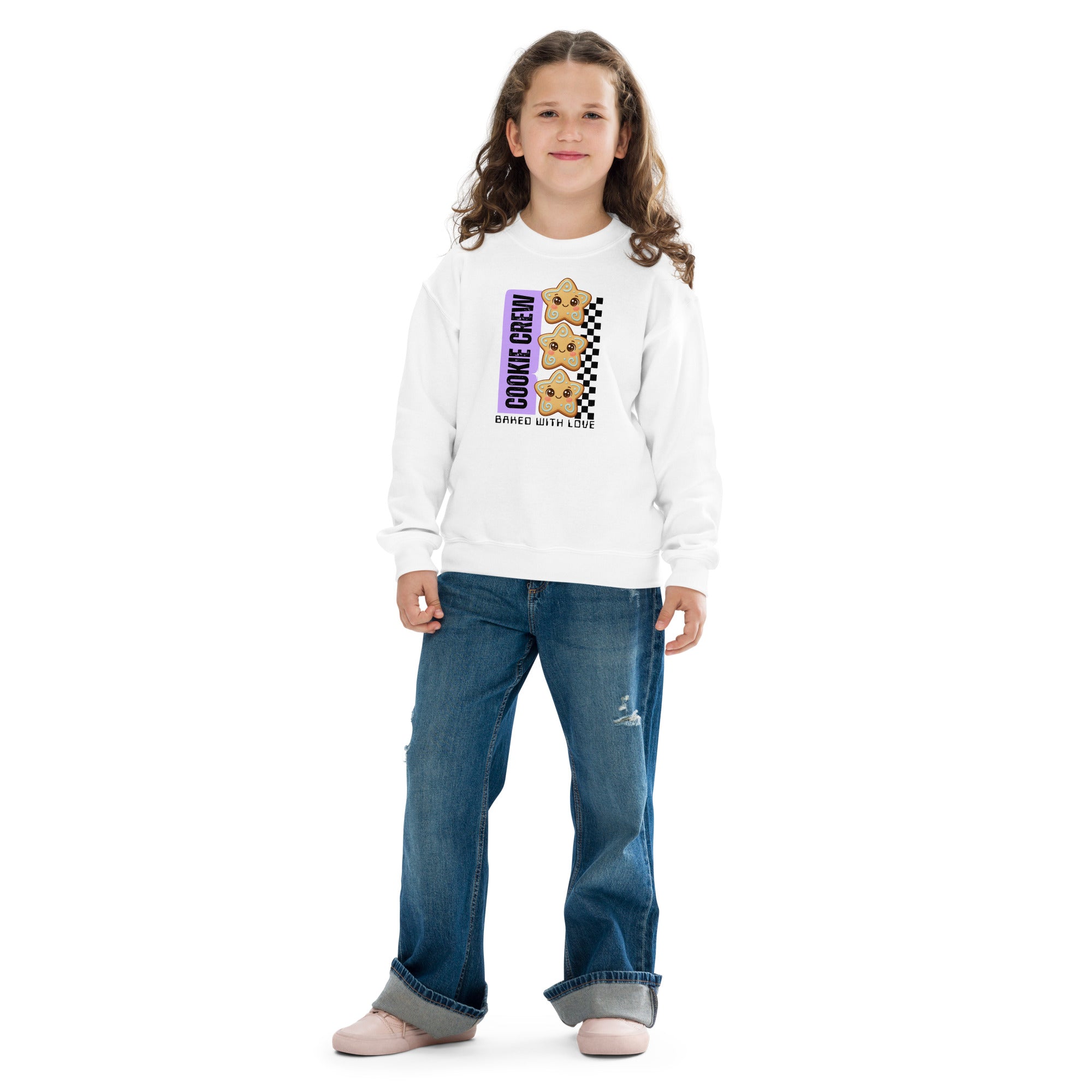 "Cookie Crew, Baked With Love"- Black in Purple | Youth Sweatshirt | – RB Designa Co