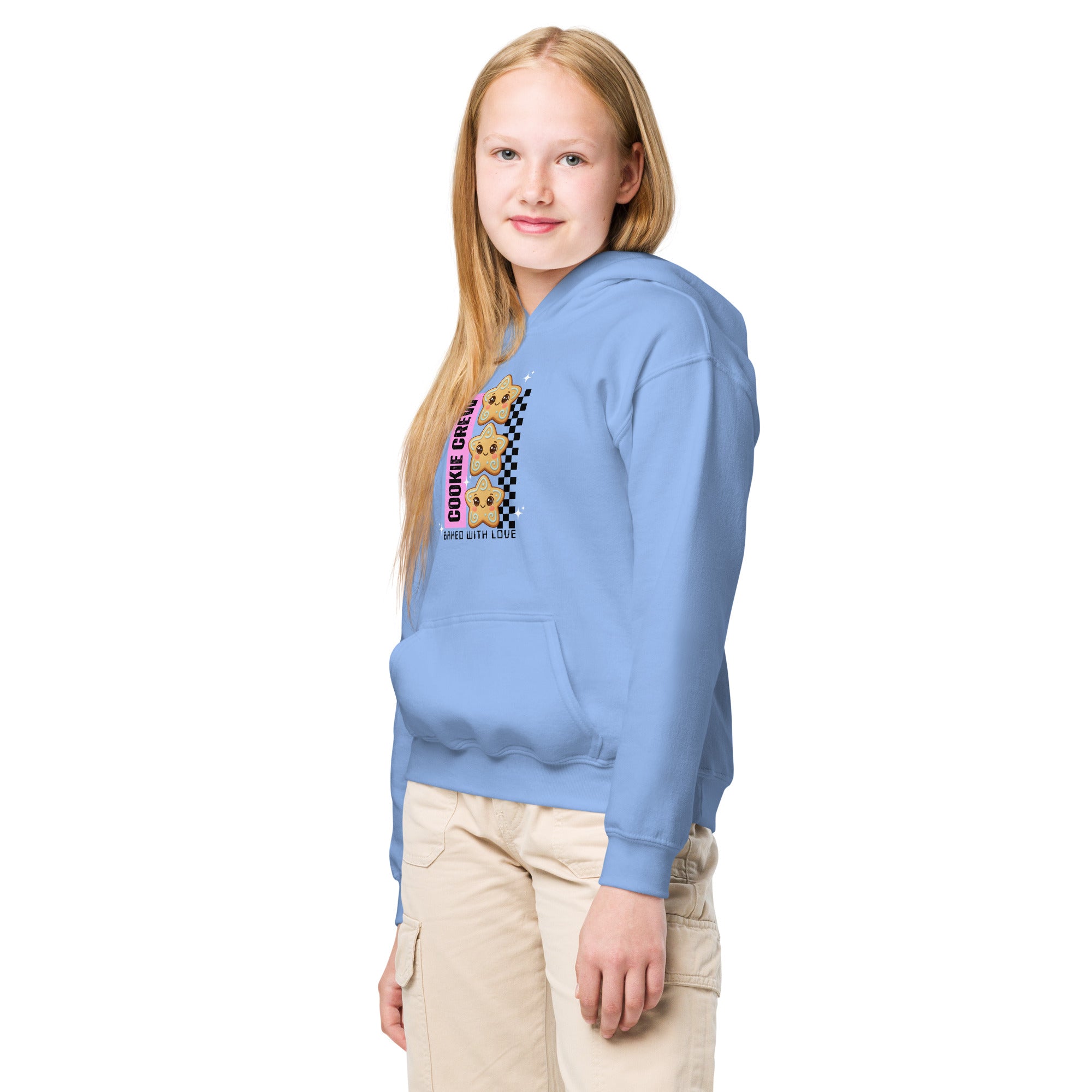 "Cookie Crew, Baked With Love"- Black in Pink | Youth Hoodie | – RB Designa Co