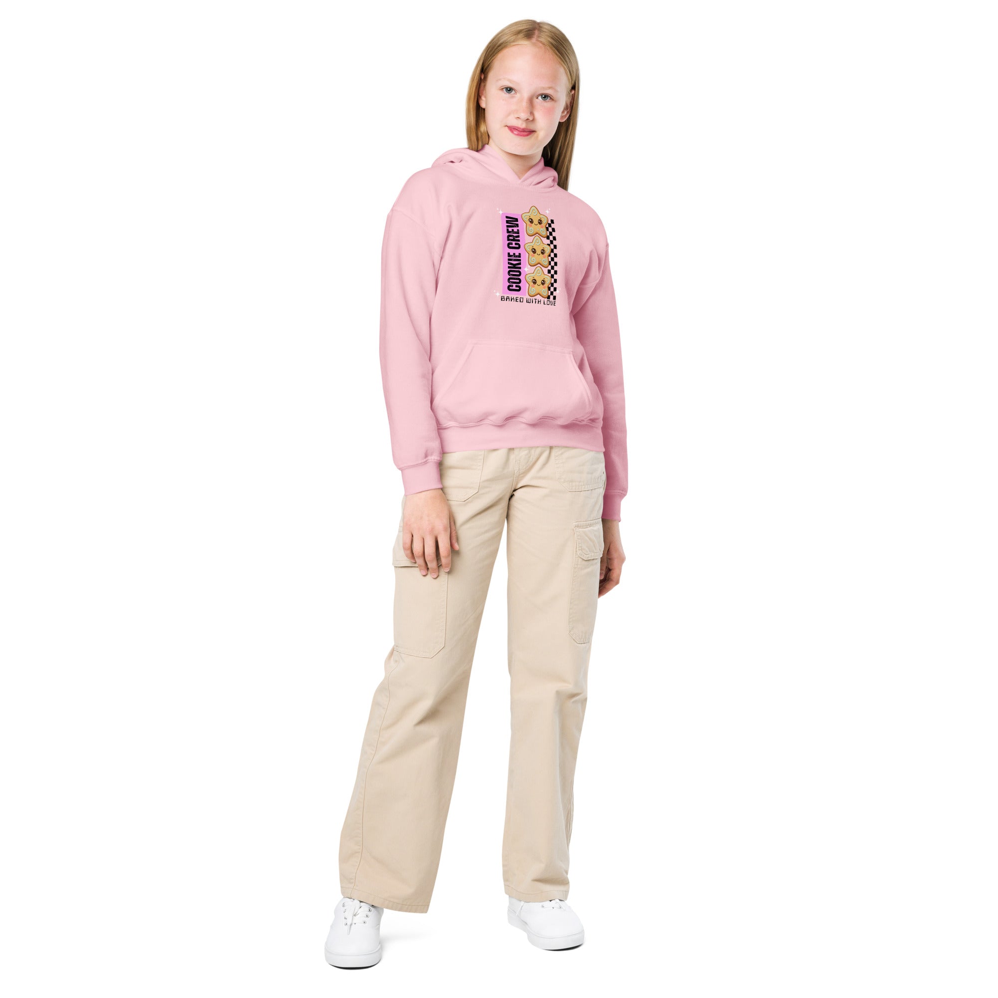 "Cookie Crew, Baked With Love"- Black in Pink | Youth Hoodie | – RB Designa Co